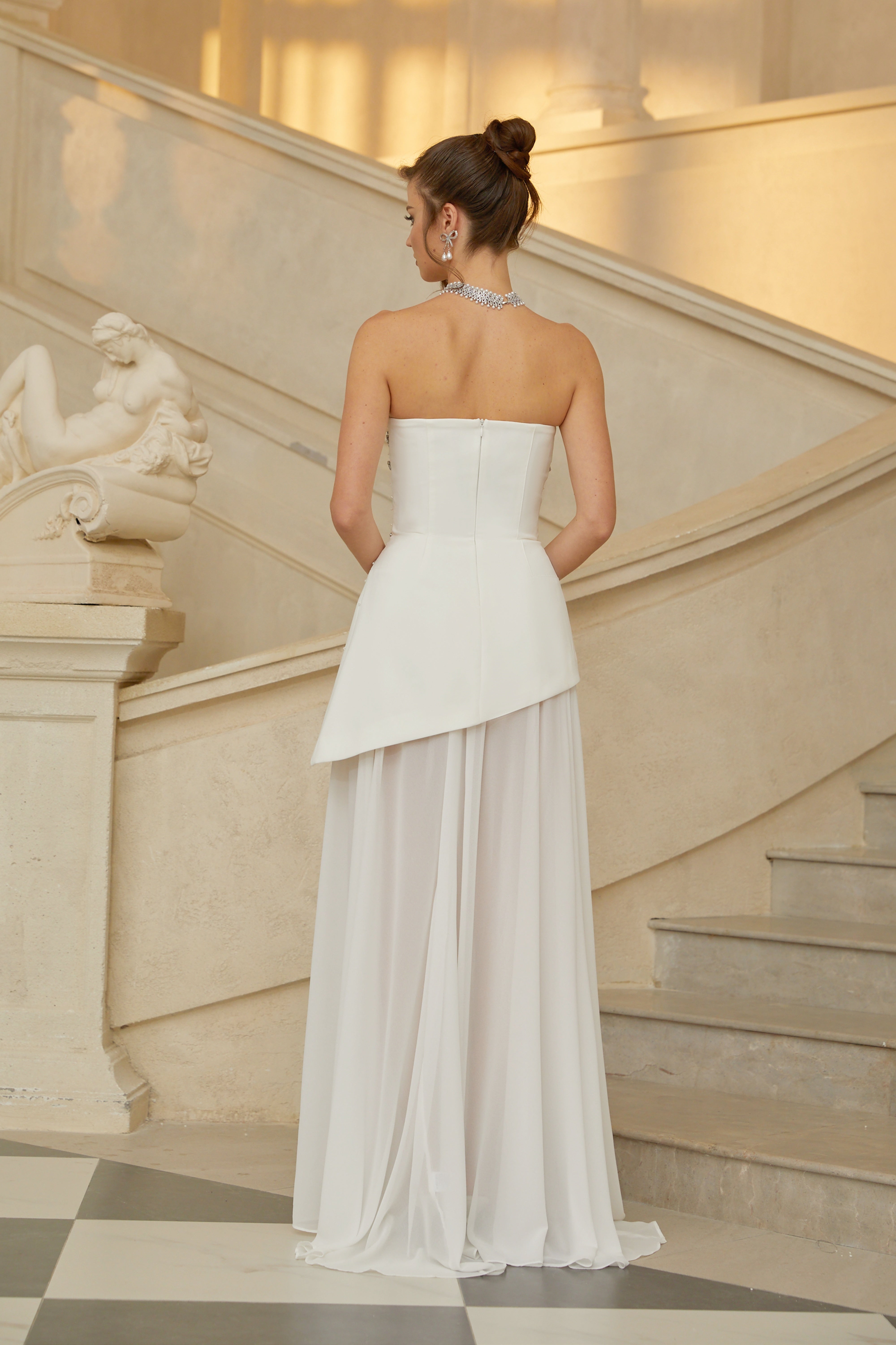 Melisande White Embellished Dress & Skirt Set (Final Sale-US Only)