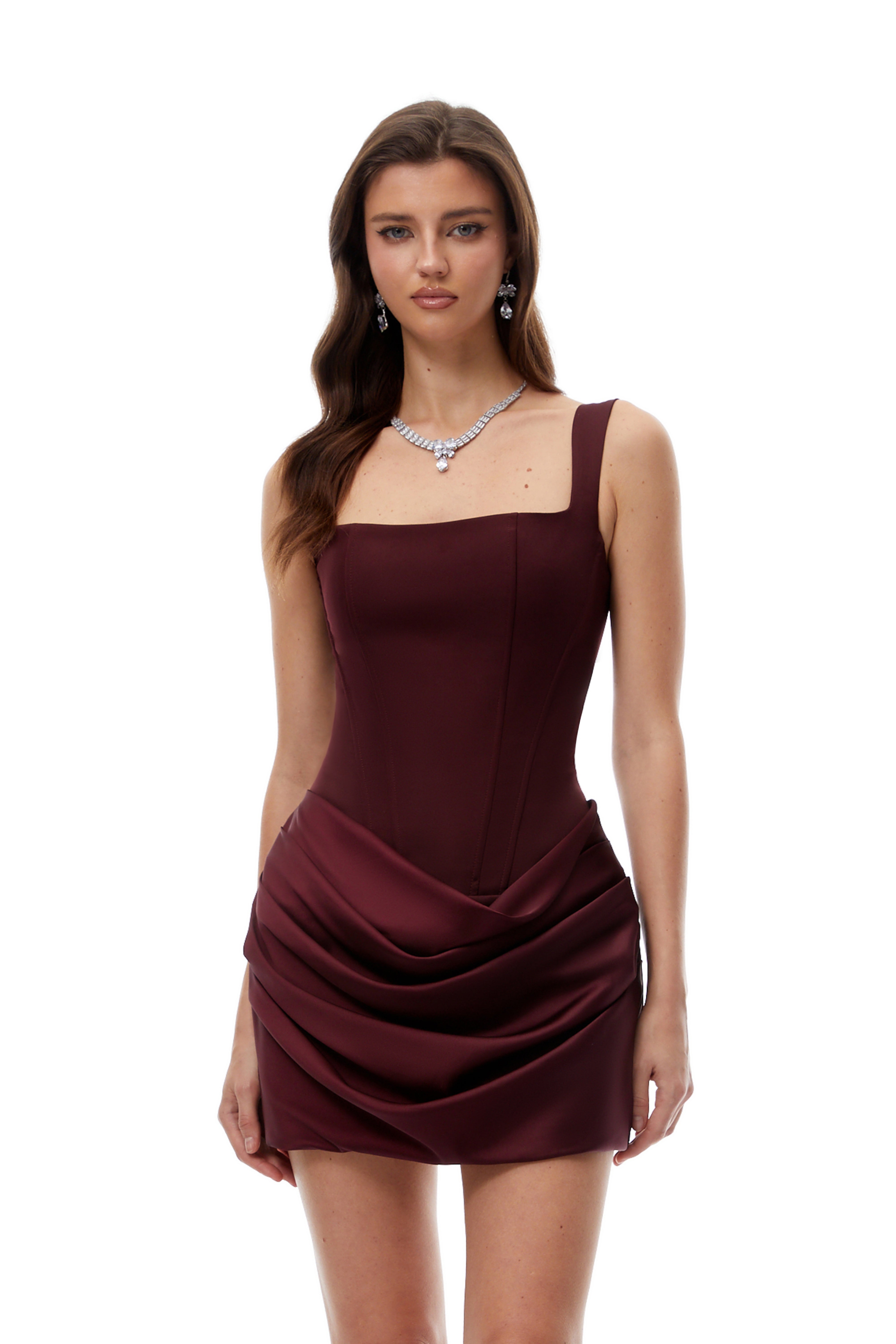 Paulette Red Ruched Bodycon Mini Dress (Final Sale)