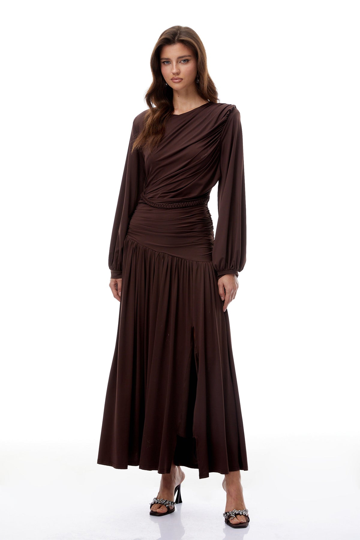 Tabitha Brown Braid Detail Ruched Maxi Dress (Final Sale-US Only)