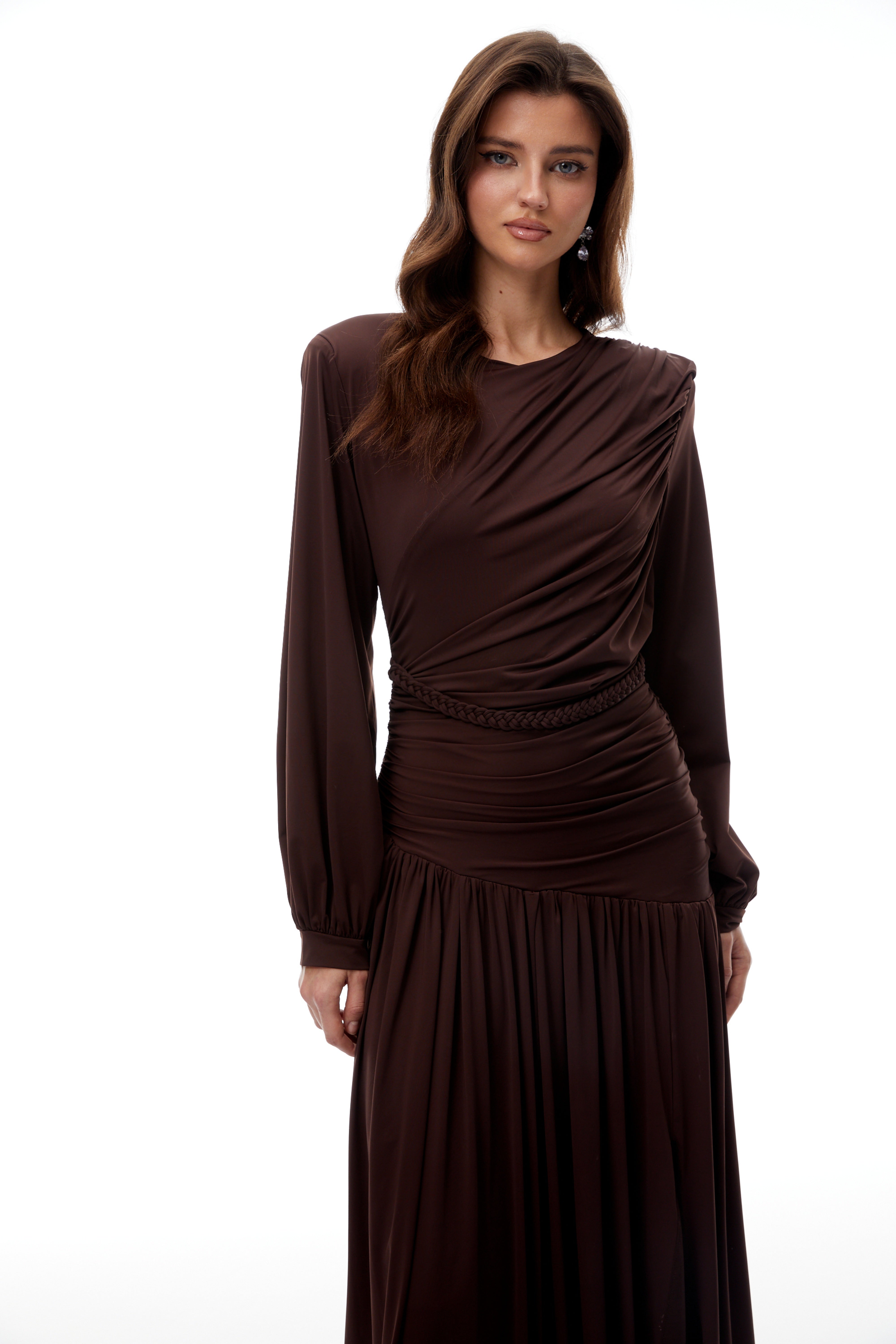 Tabitha Brown Braid Detail Ruched Maxi Dress (Final Sale-US Only)