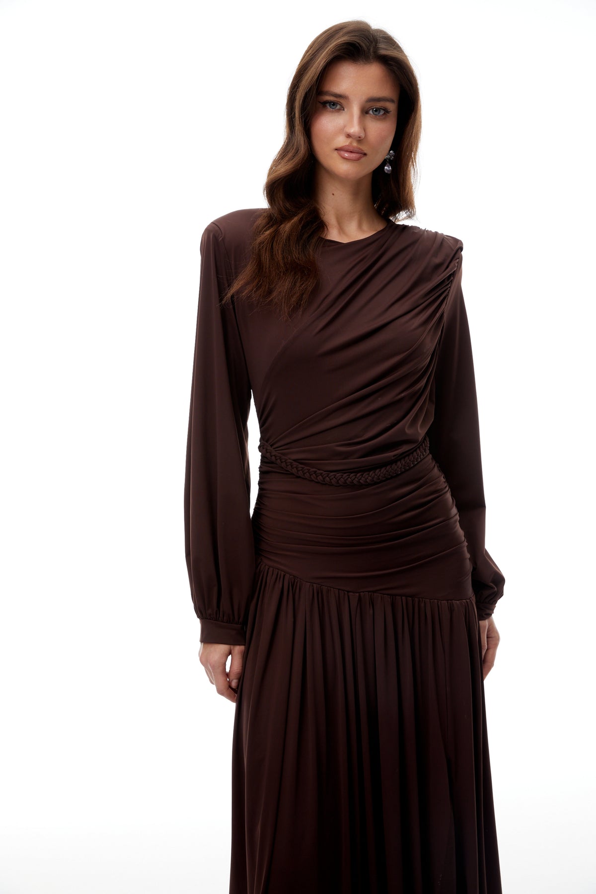 Tabitha Brown Braid Detail Ruched Maxi Dress (Final Sale-US Only)