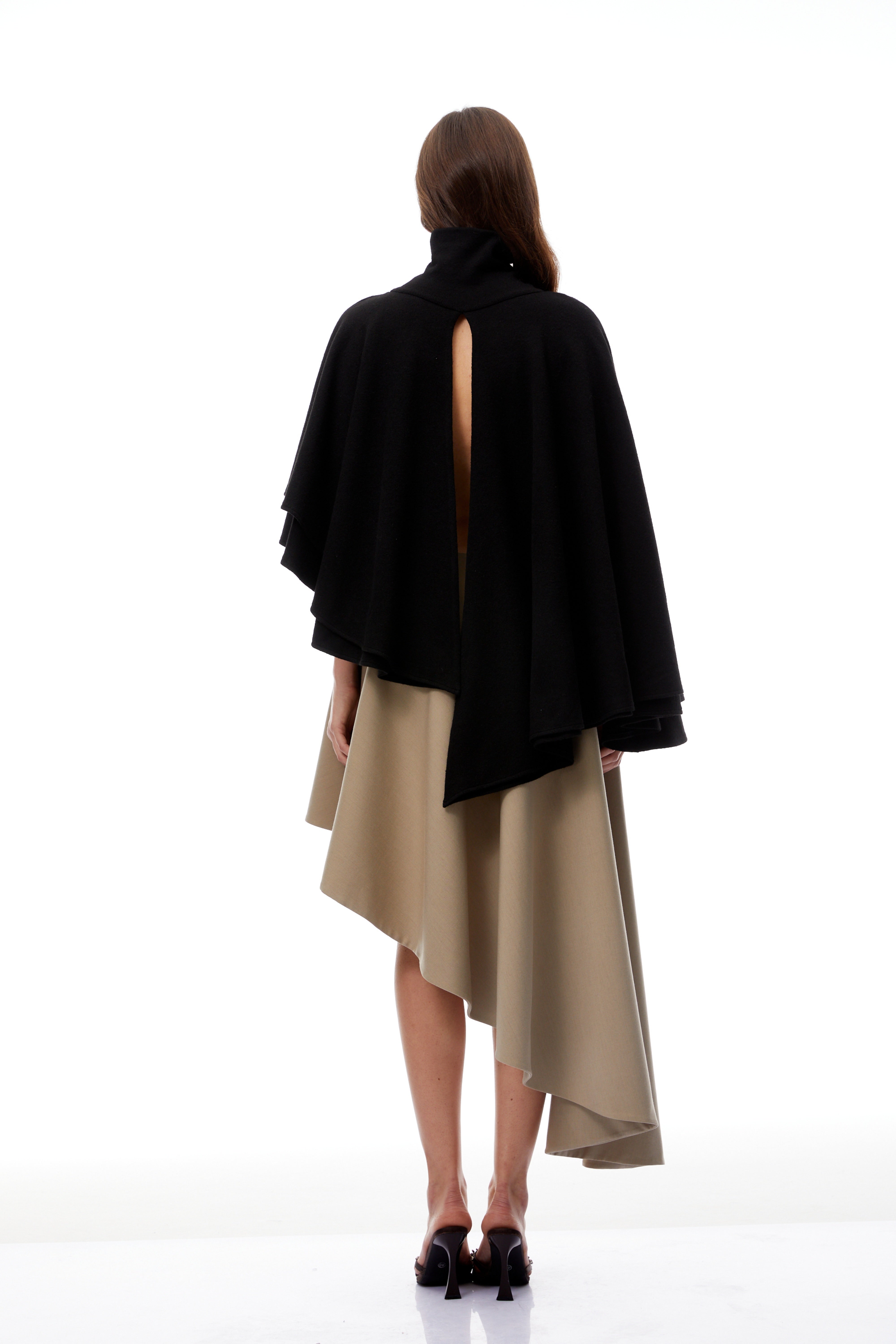 Filomena Grey Draped Asymmetrical Mini Skirt