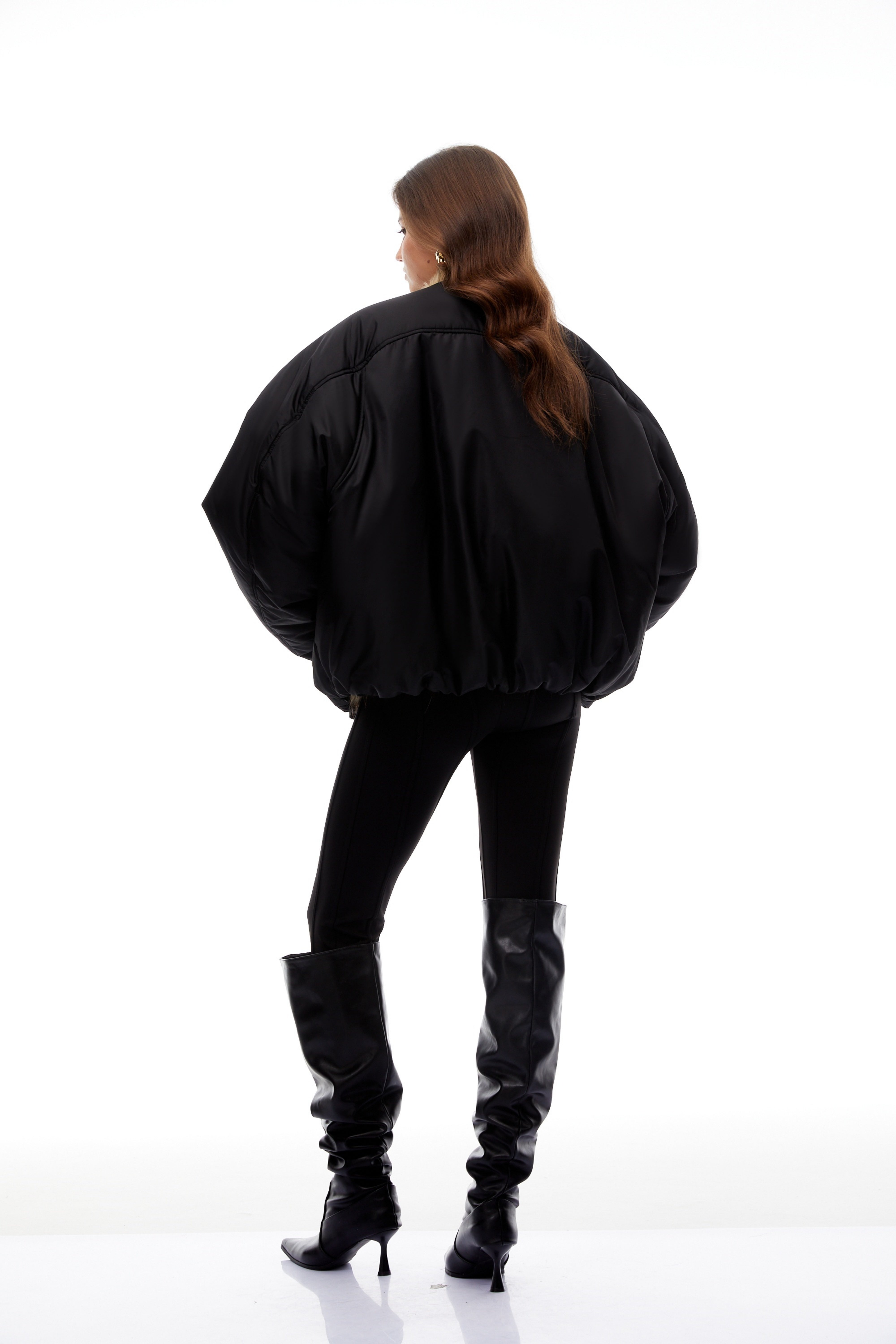 Mónica Black Fur Panel Quilted Coat