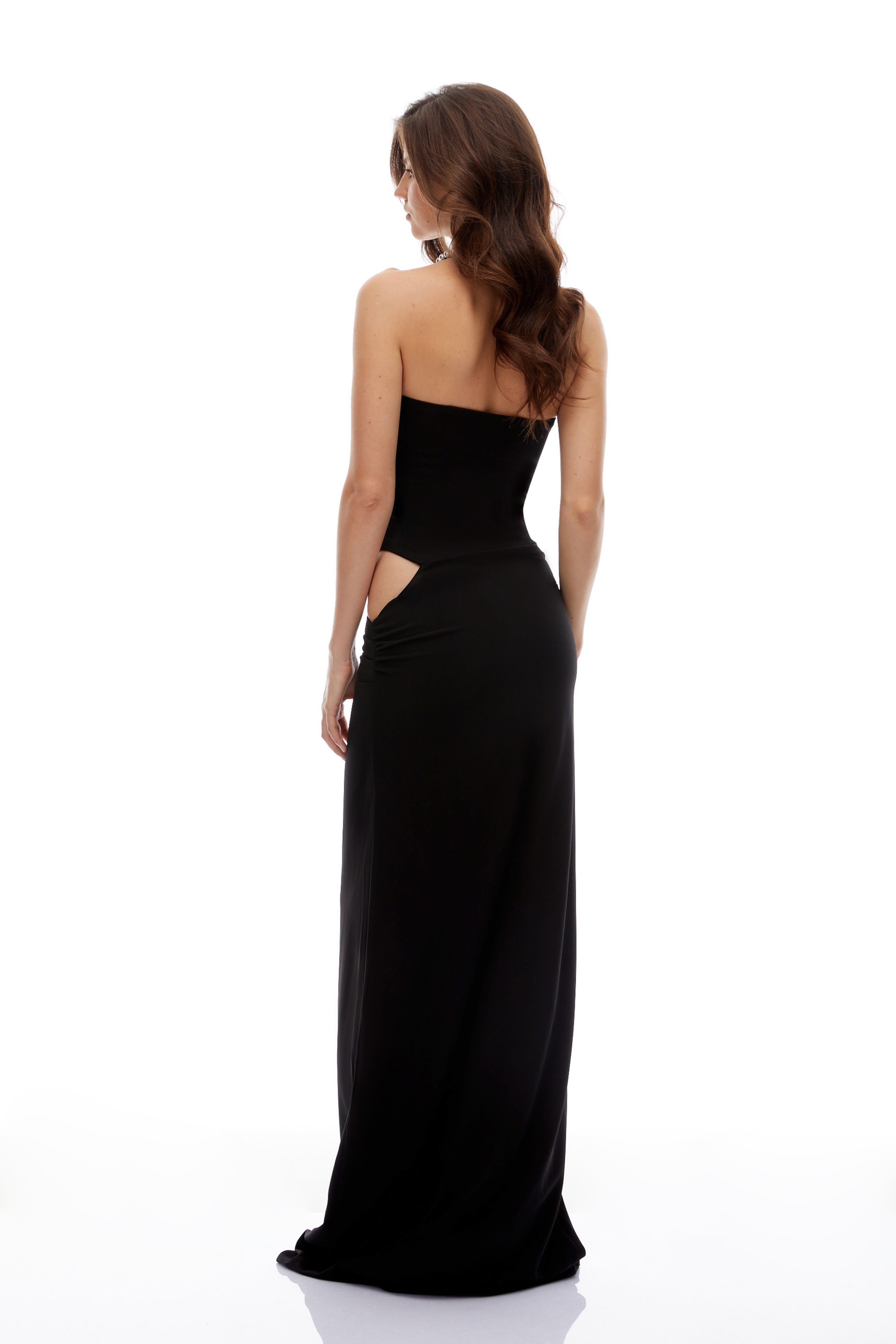 Kaelin Black Halterneck Cut Out Maxi Dress (Final Sale-US Only)