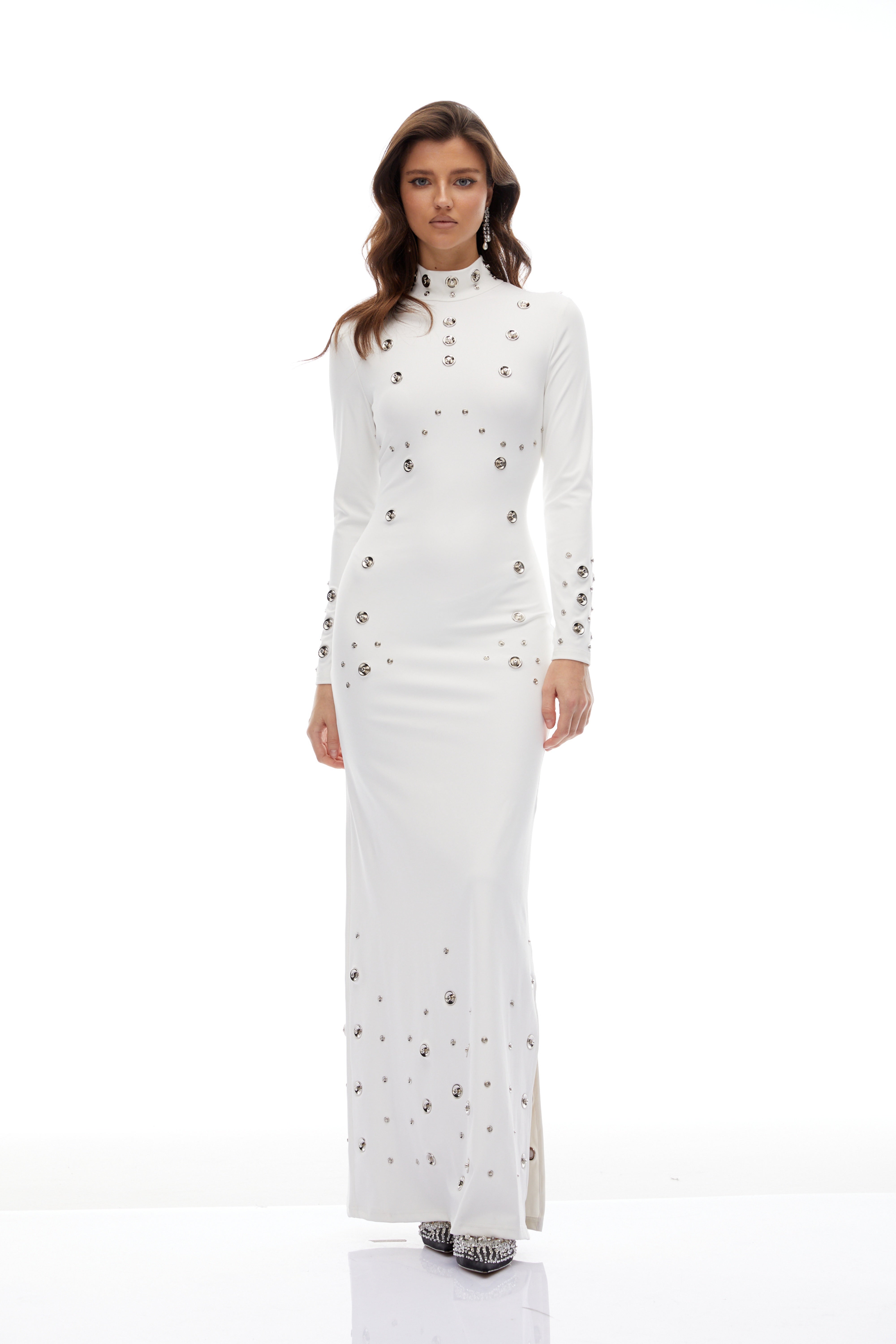 Yasmine High Neck Studded Maxi Dress