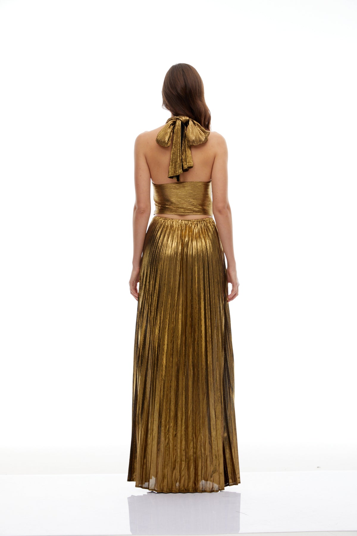 Dorothy Gold Halterneck Pleated Maxi Dress