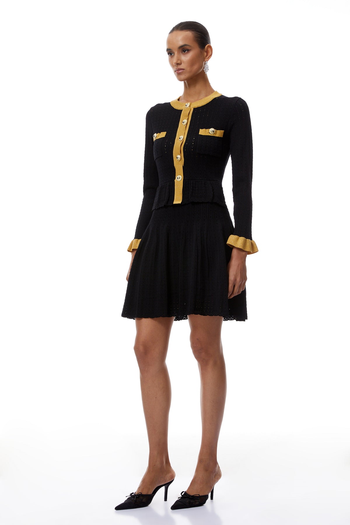 Khloe Black Color Block Knit Mini Dress (Final Sale)