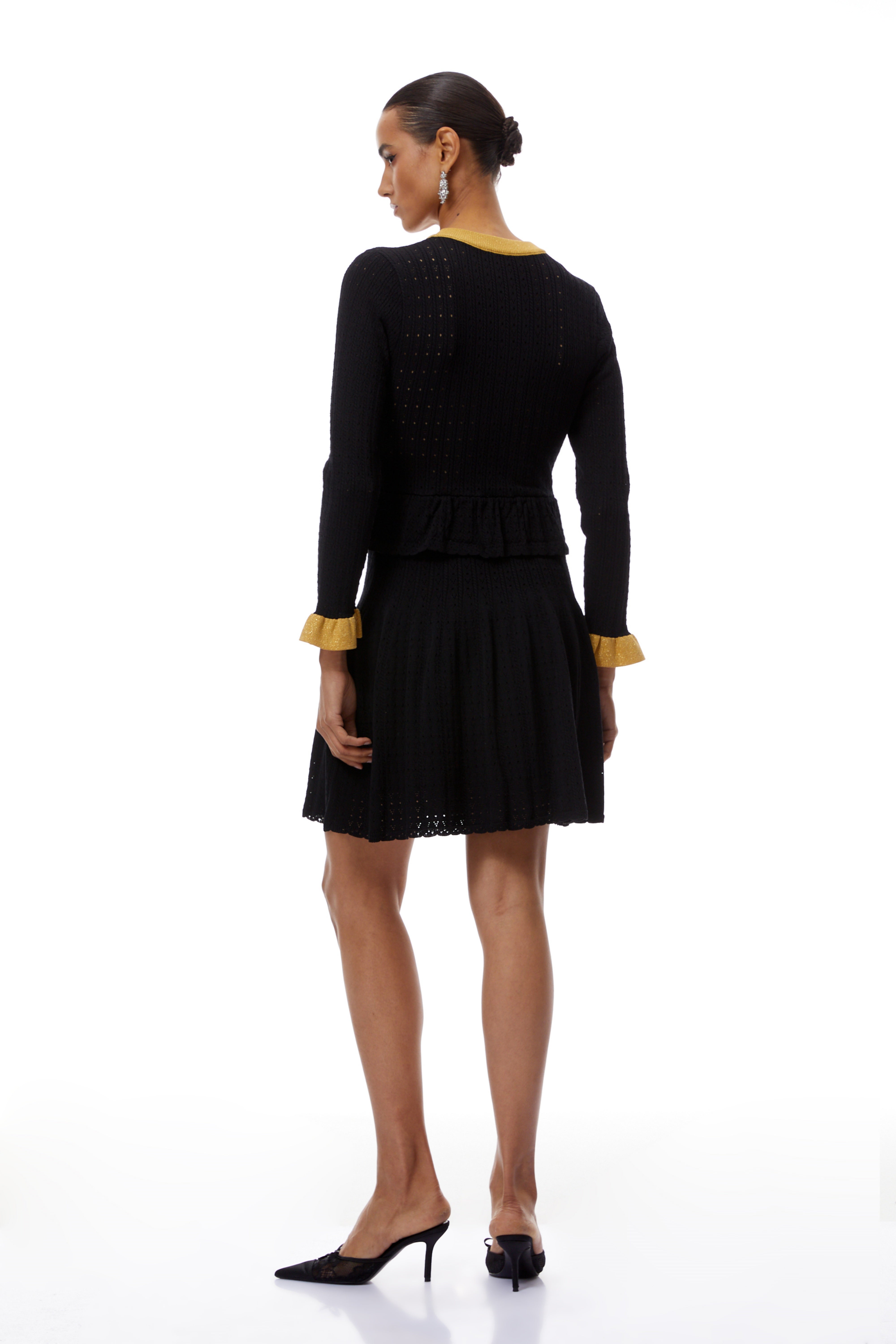 Khloe Black Color Block Knit Mini Dress (Final Sale)