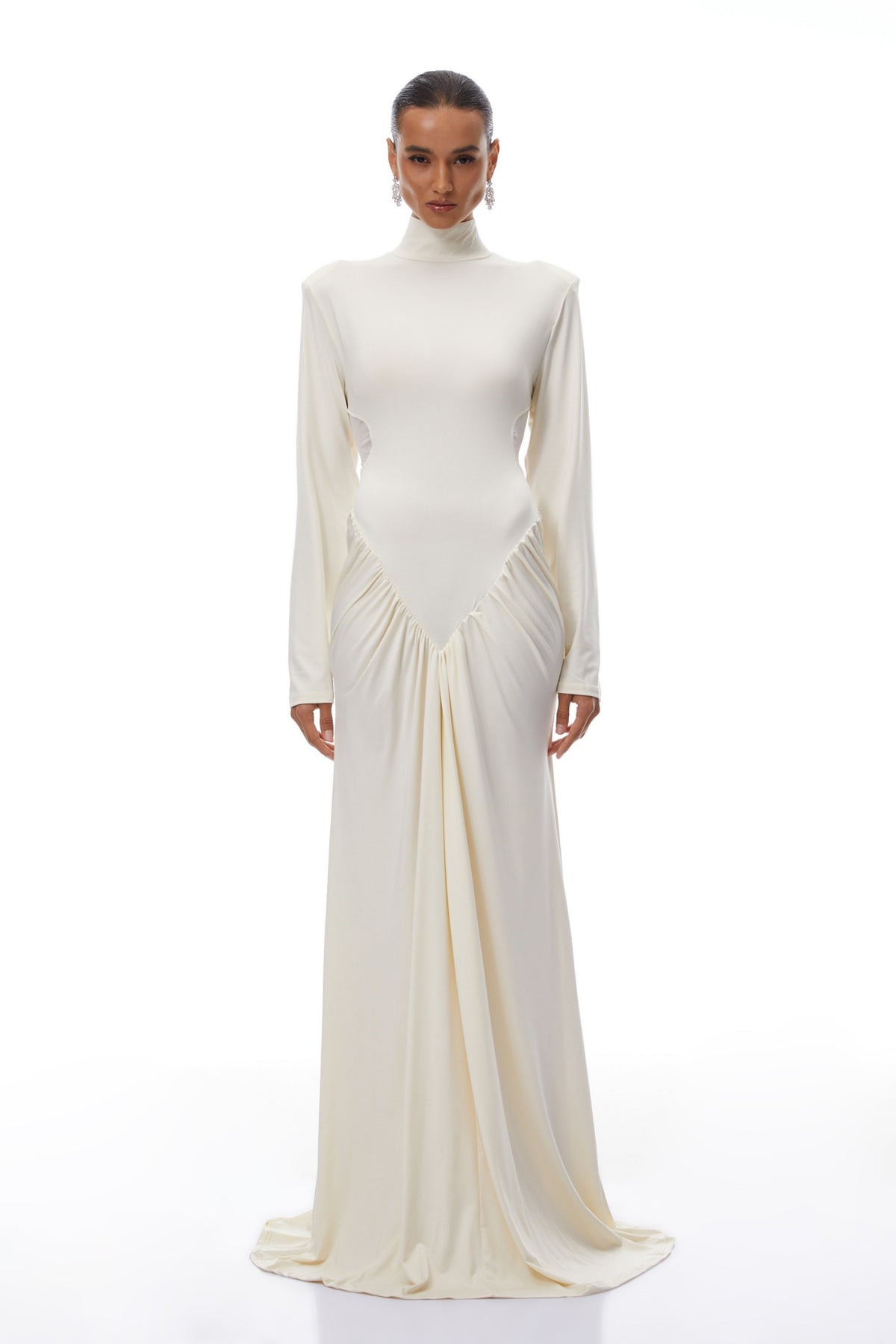 Harriet White Cut Out Ruched Maxi Dress (Final Sale-US Only)