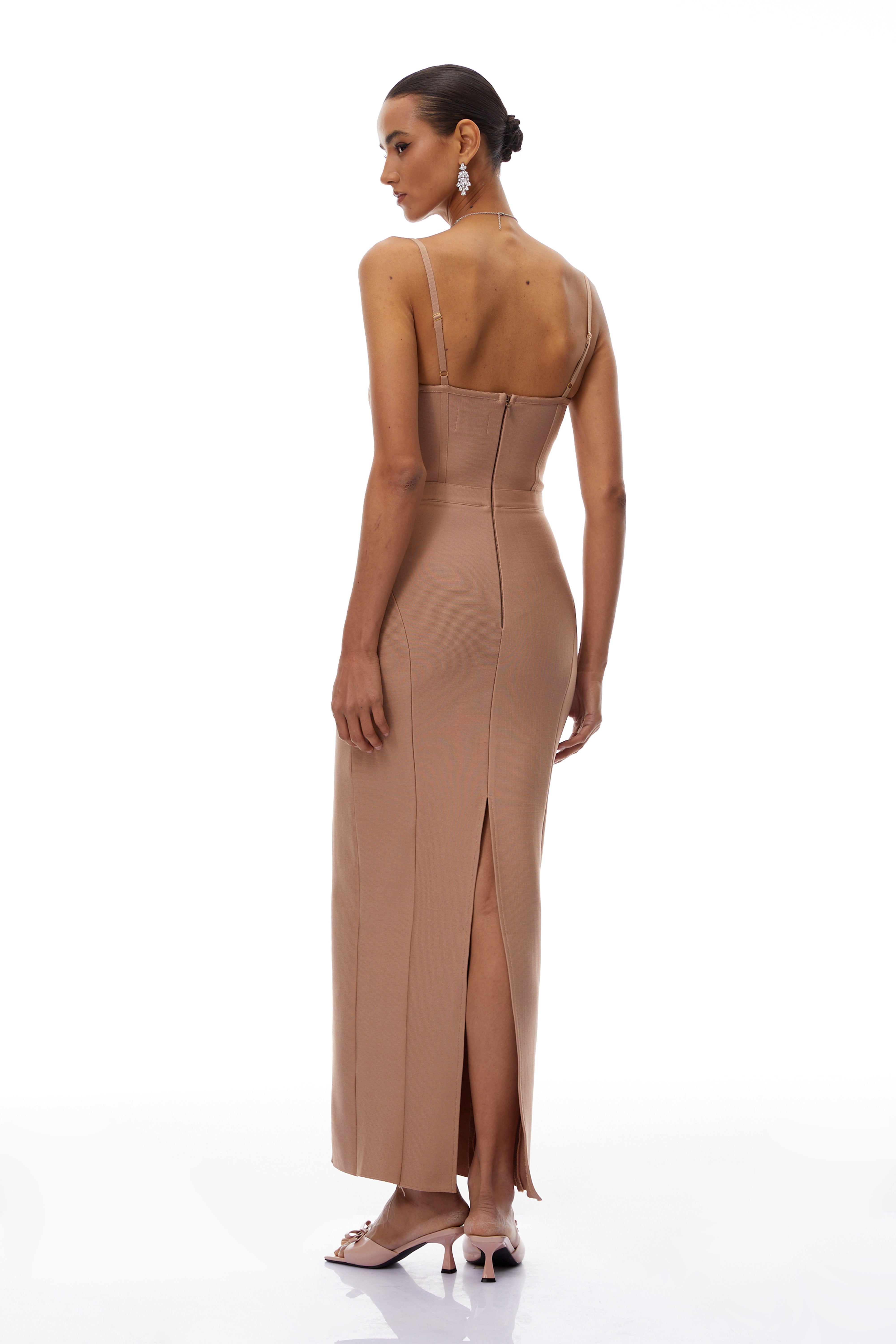 Lara Neutrals Corset Bandage Maxi Dress
