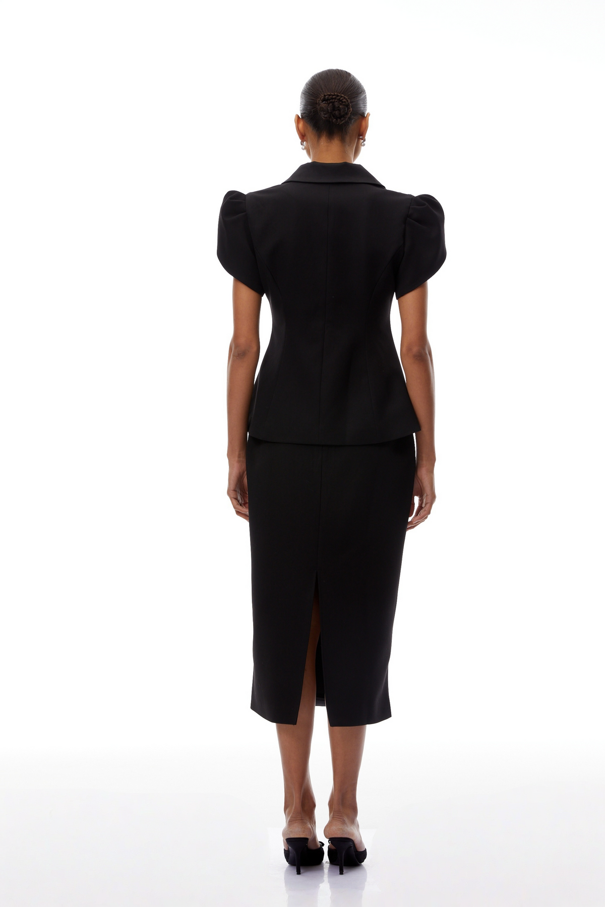 Acharya Black Blouse & Pencil Skirt Set (Final Sale)