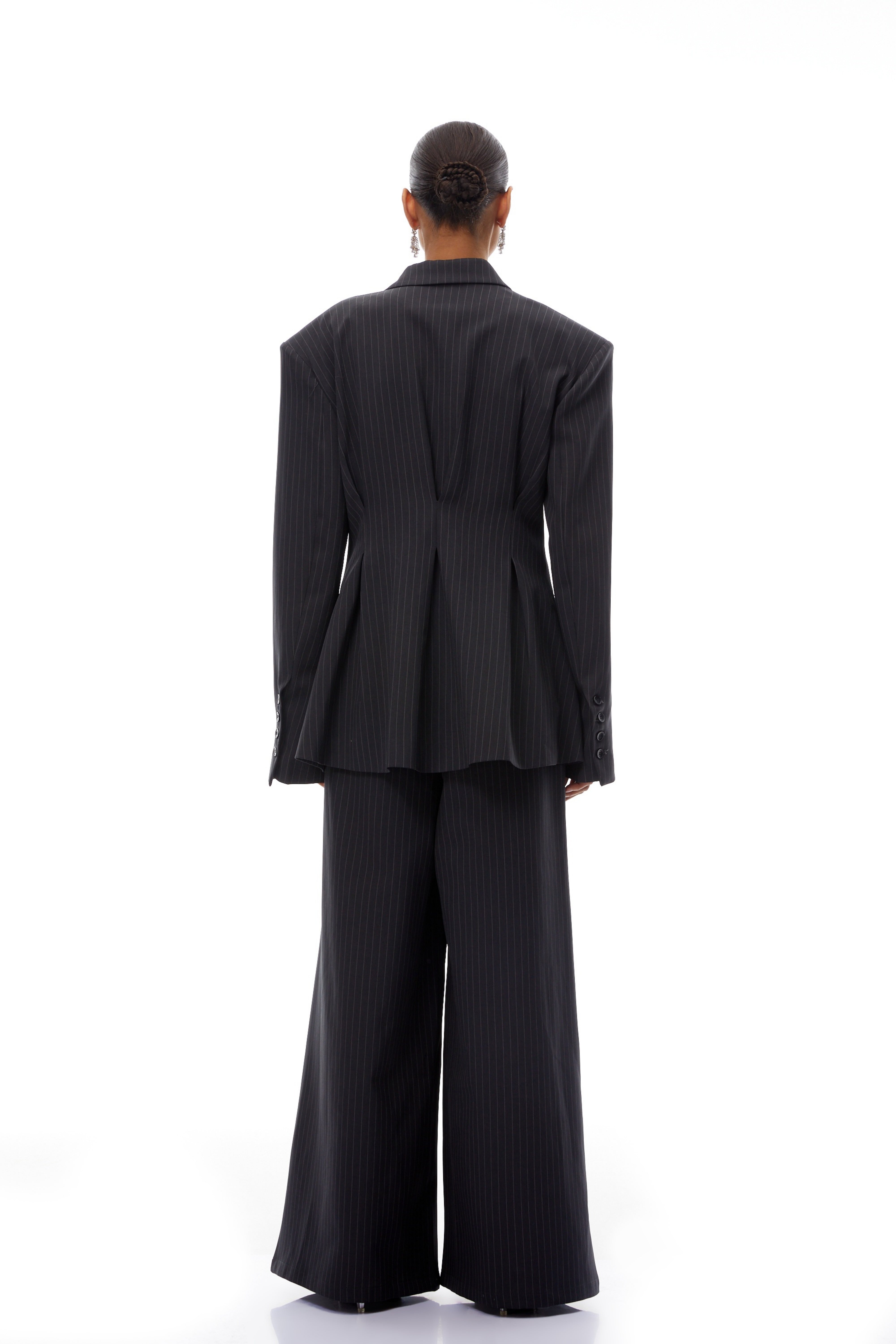 Giovanna Grey Pinstriped Blazer & Trousers Set (Final Sale)