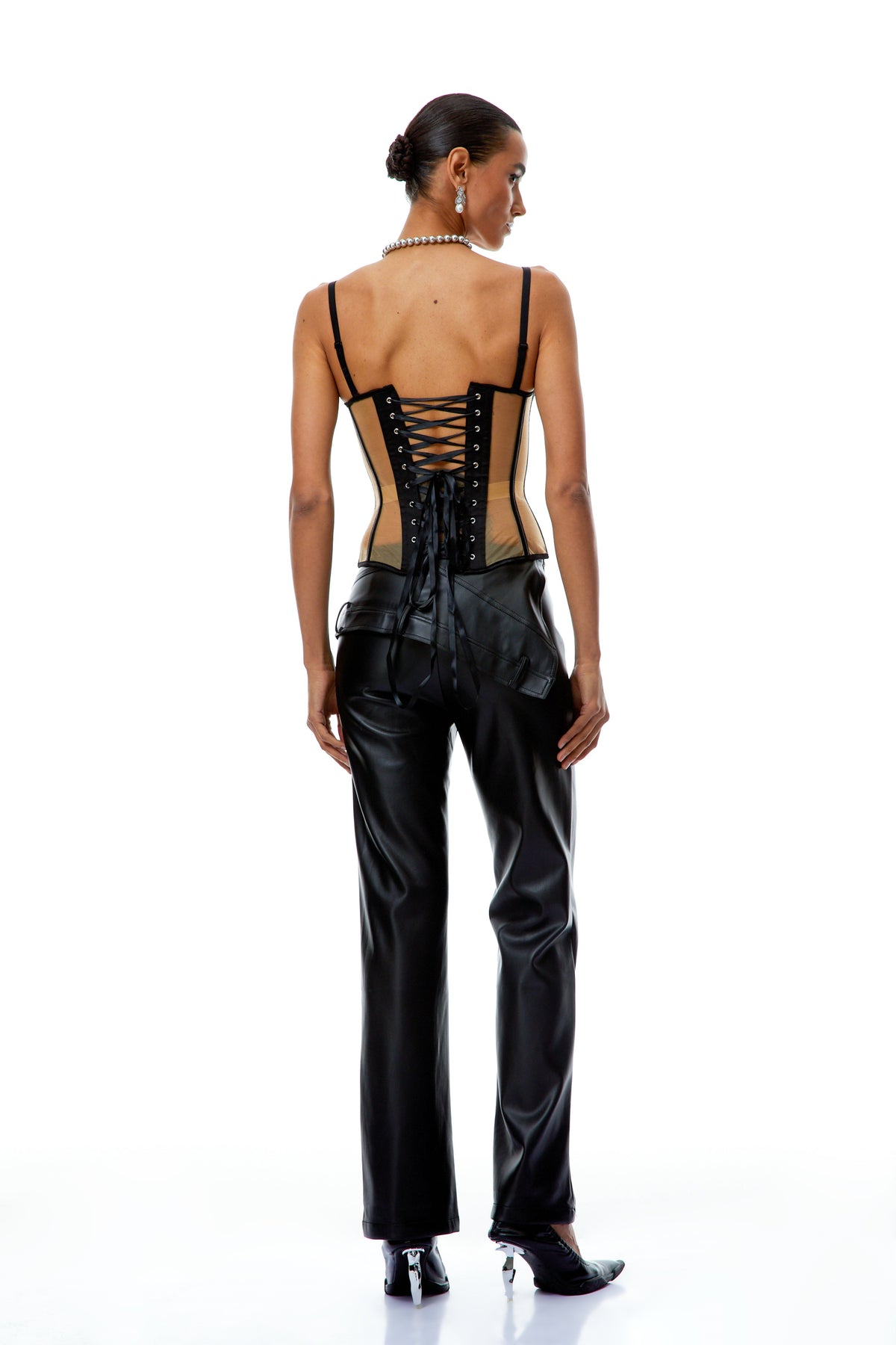 Edda Neutral Sheer Tulle Corset Top