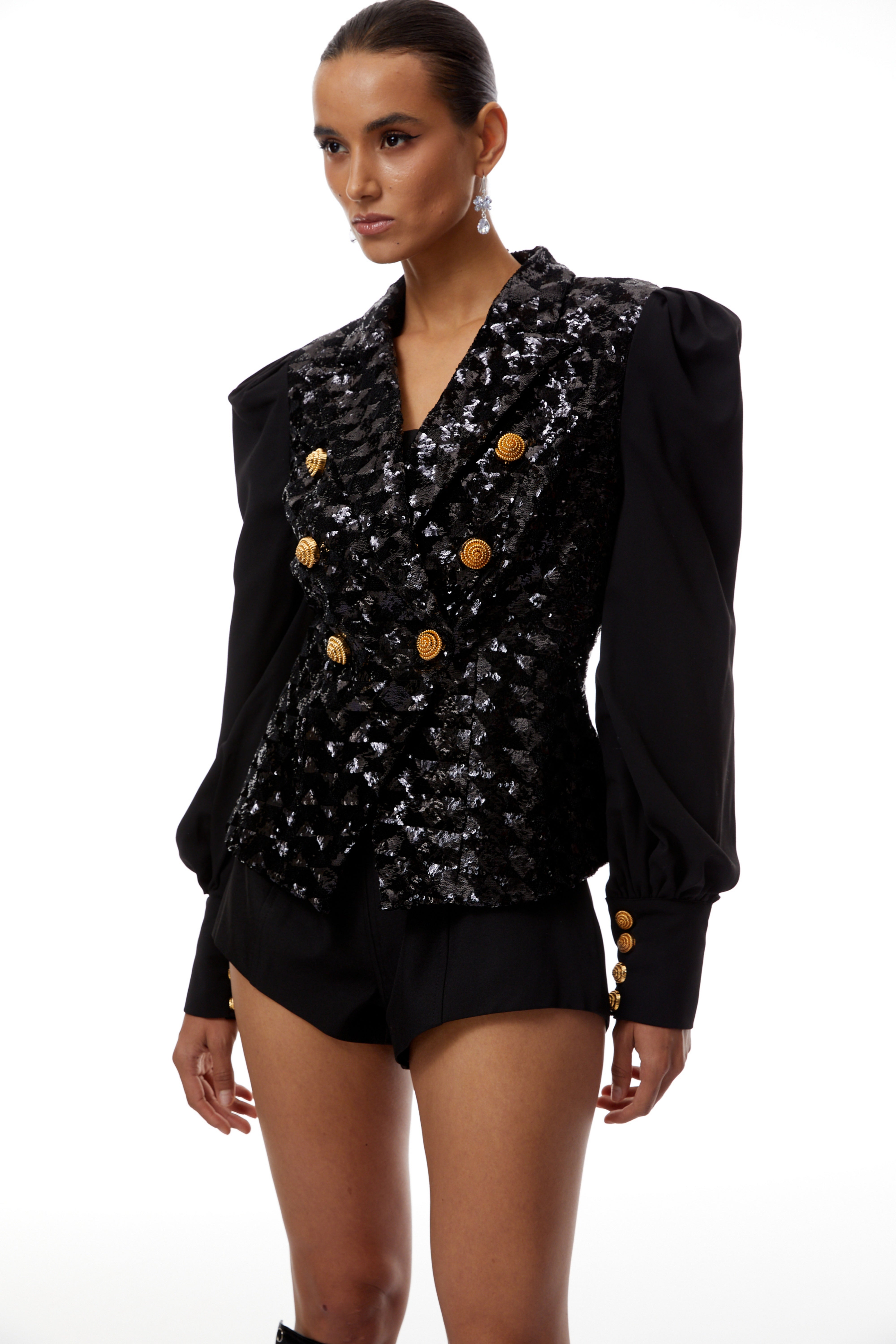 Sigrid Black Sequin Embellished Blazer (Final Sale-US Only)