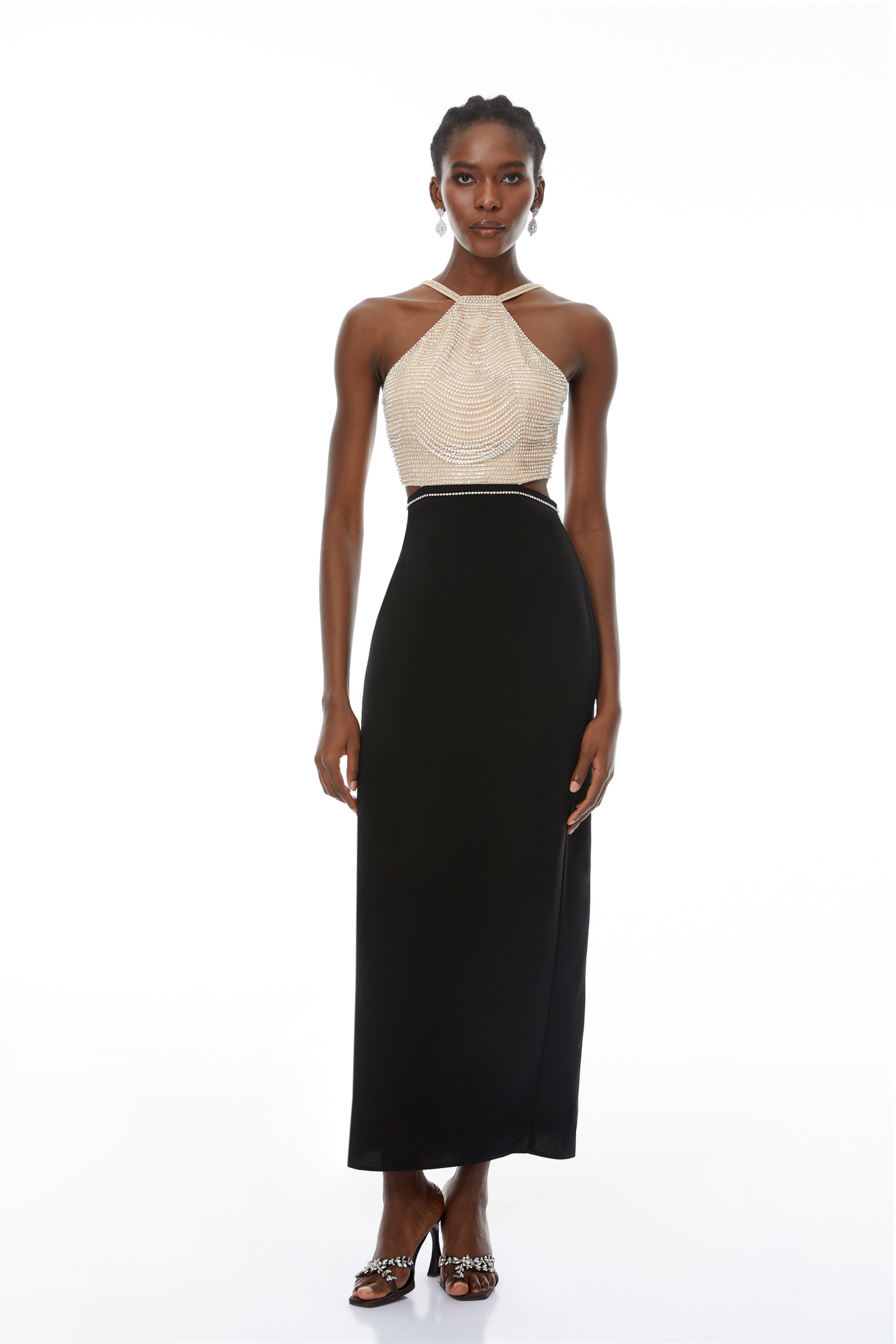 Domenica Crystal-Chain Embellished Maxi Dress (Final Sale)