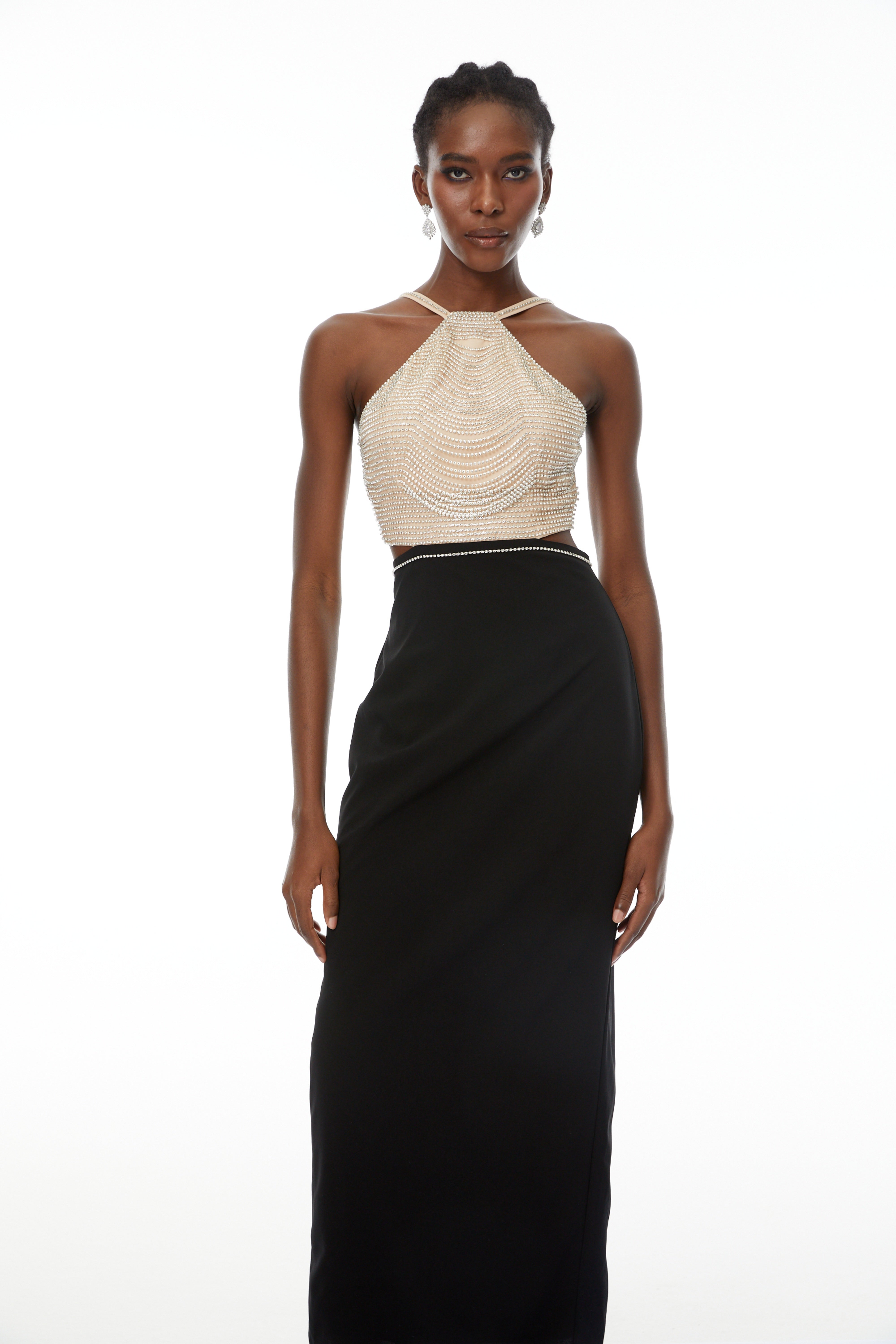 Domenica Crystal-Chain Embellished Maxi Dress (Final Sale)