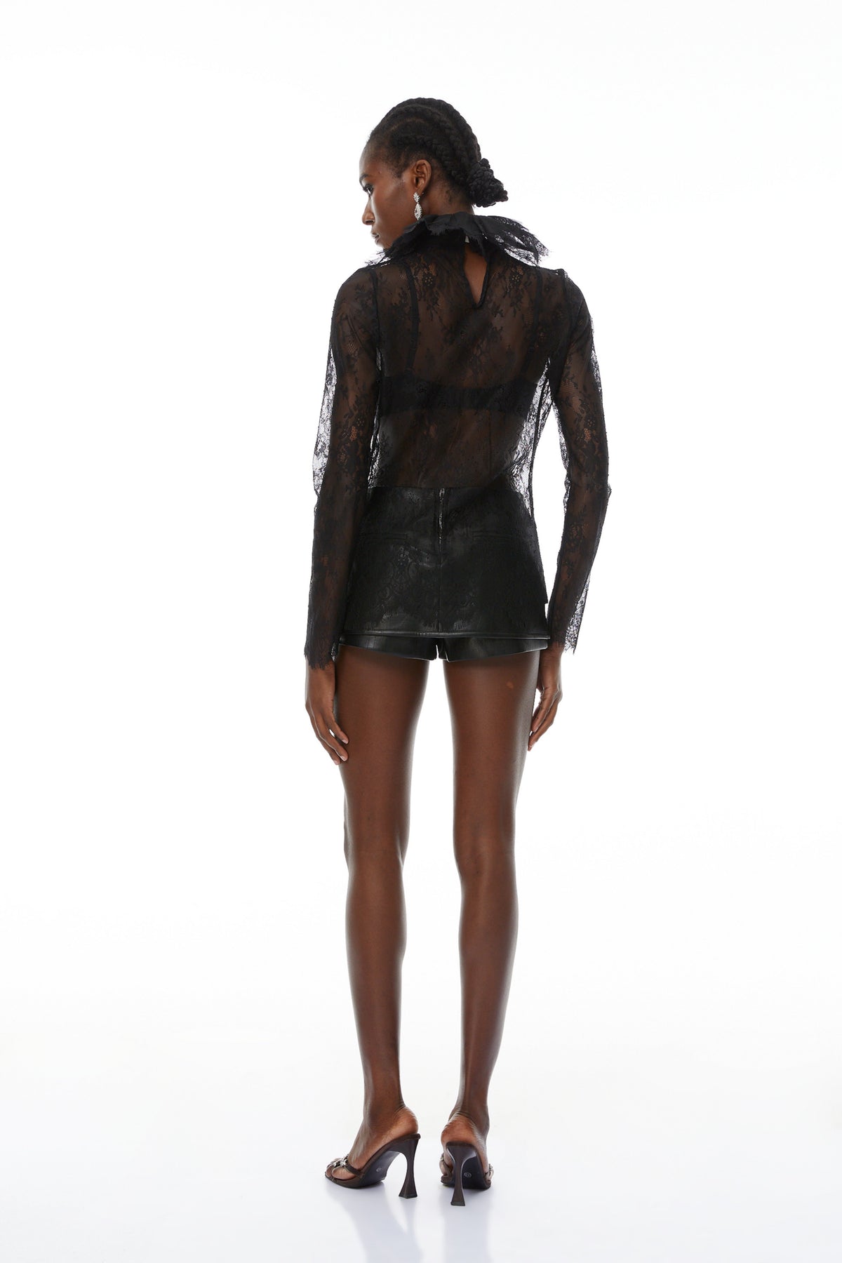 Gordana Black Sheer Lace Blouse
