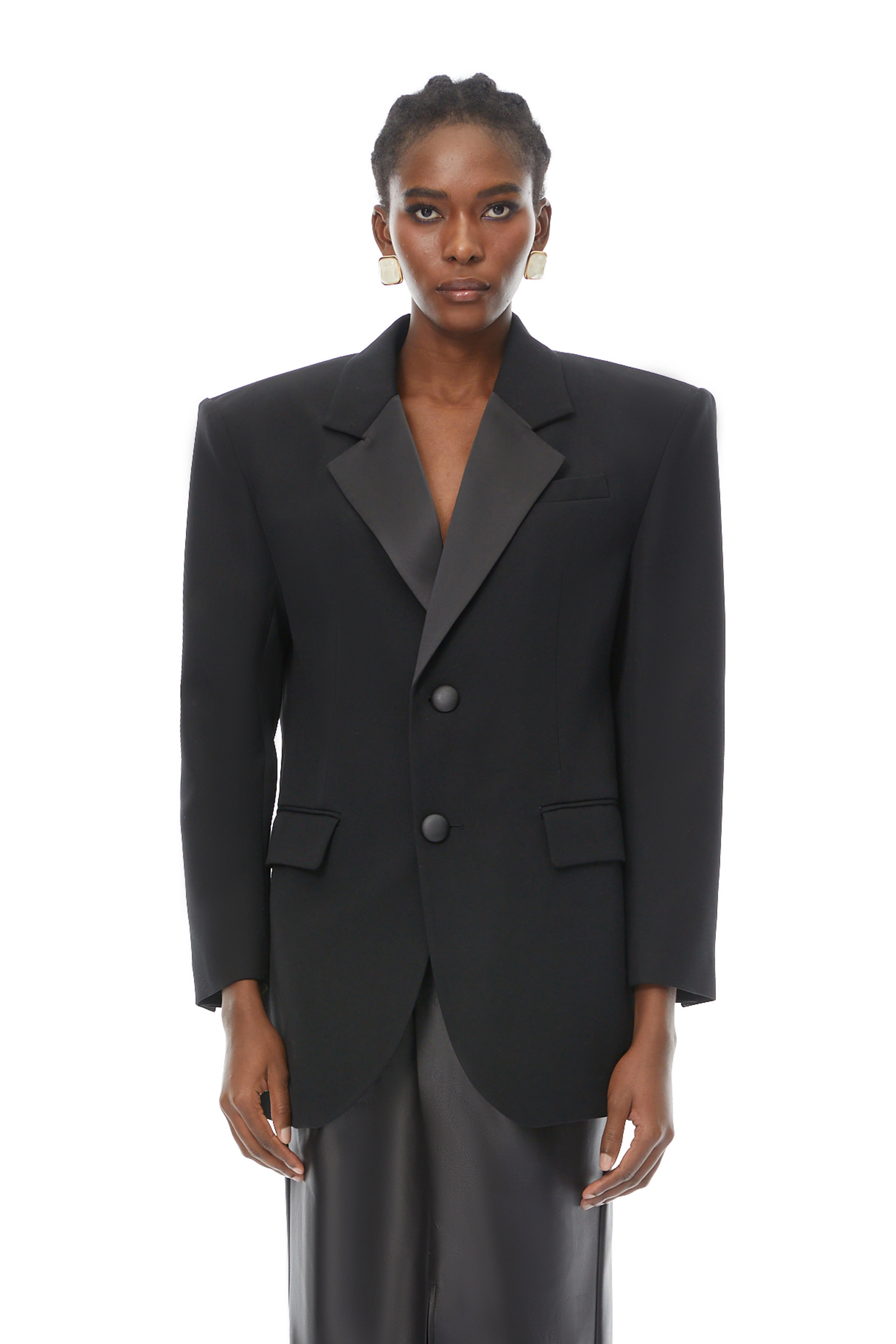 Simona Black Lapel Single-Breasted Blazer (Final Sale)