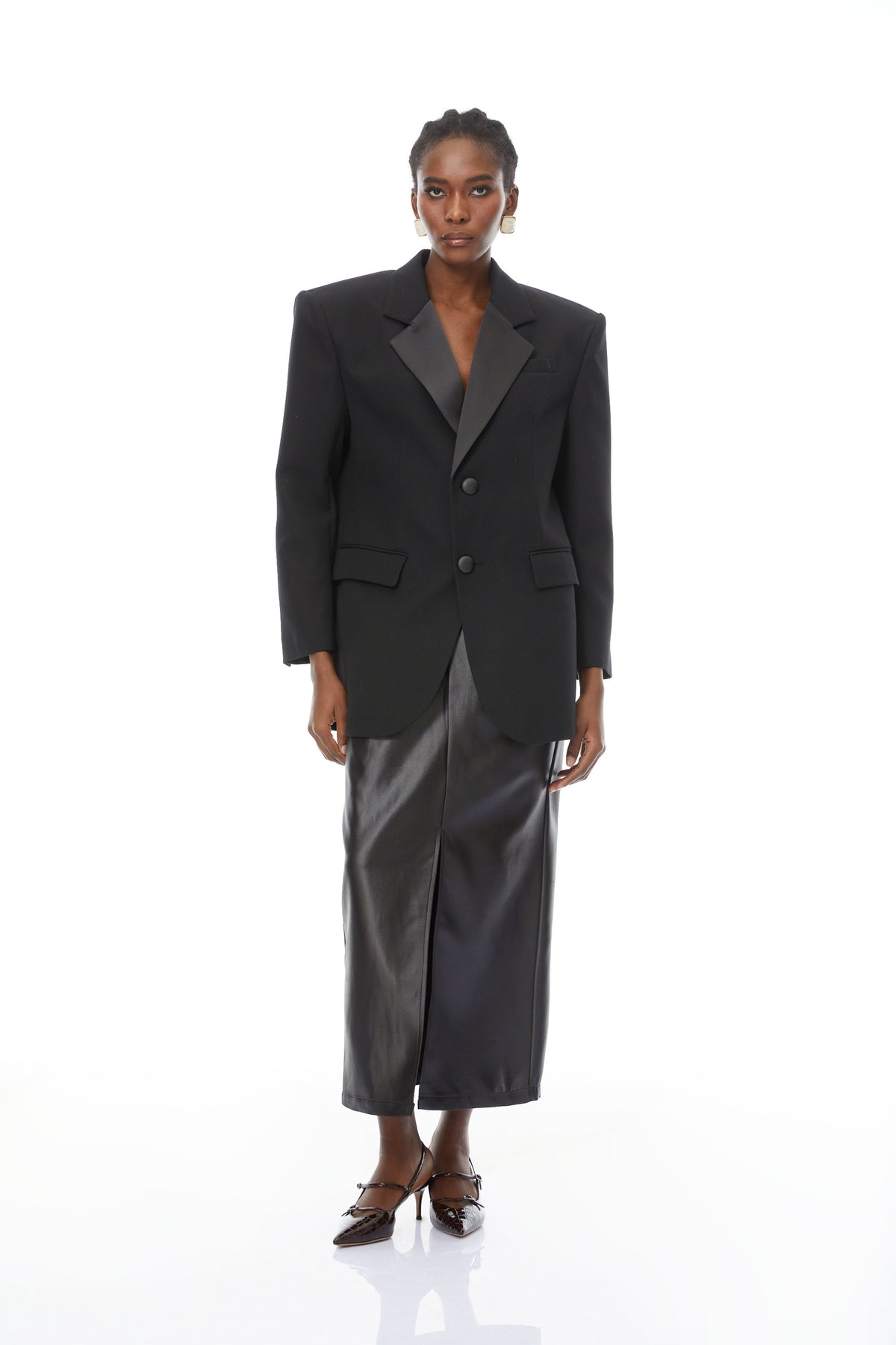 Simona Black Lapel Single-Breasted Blazer (Final Sale)