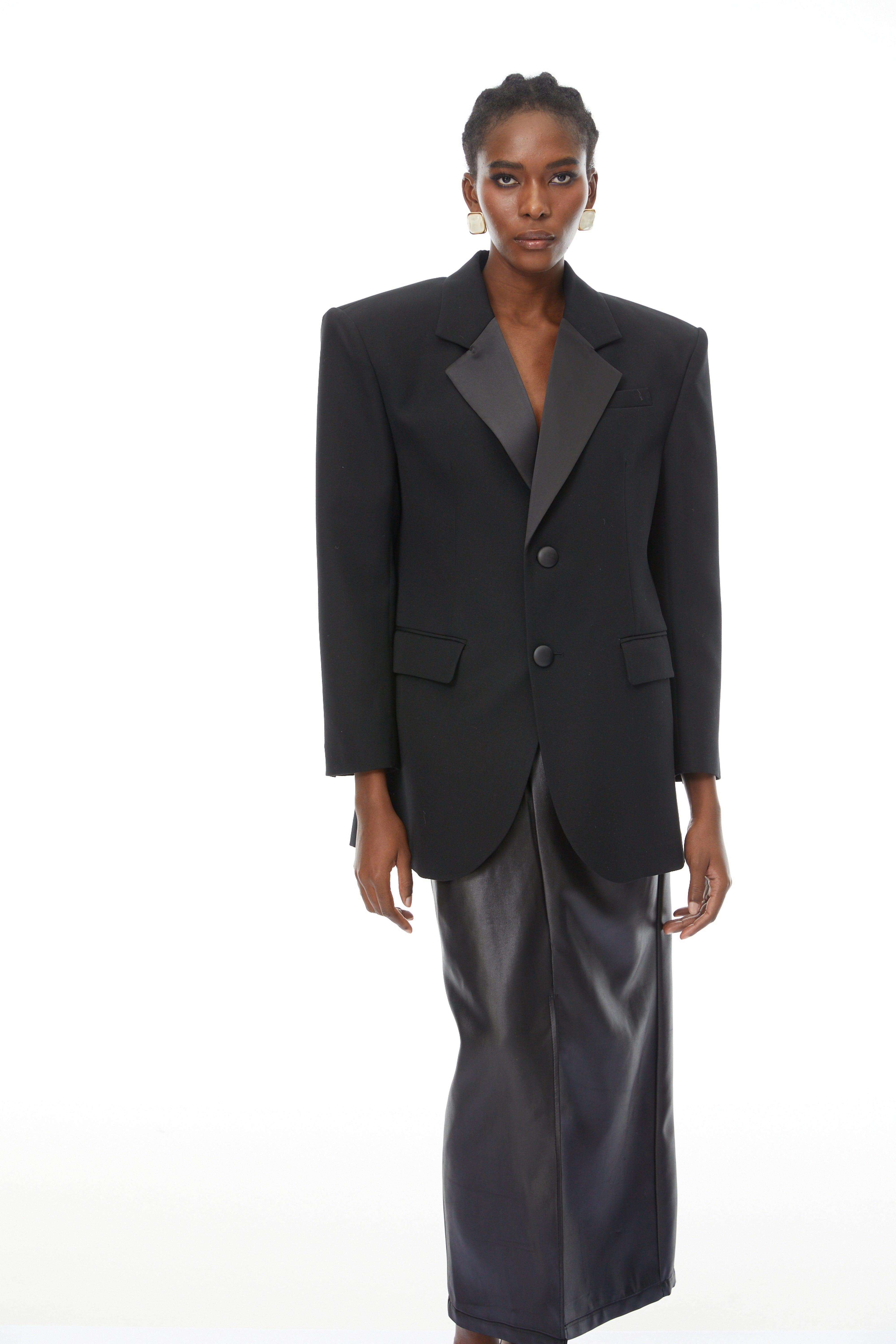 Simona Black Lapel Single-Breasted Blazer (Final Sale)