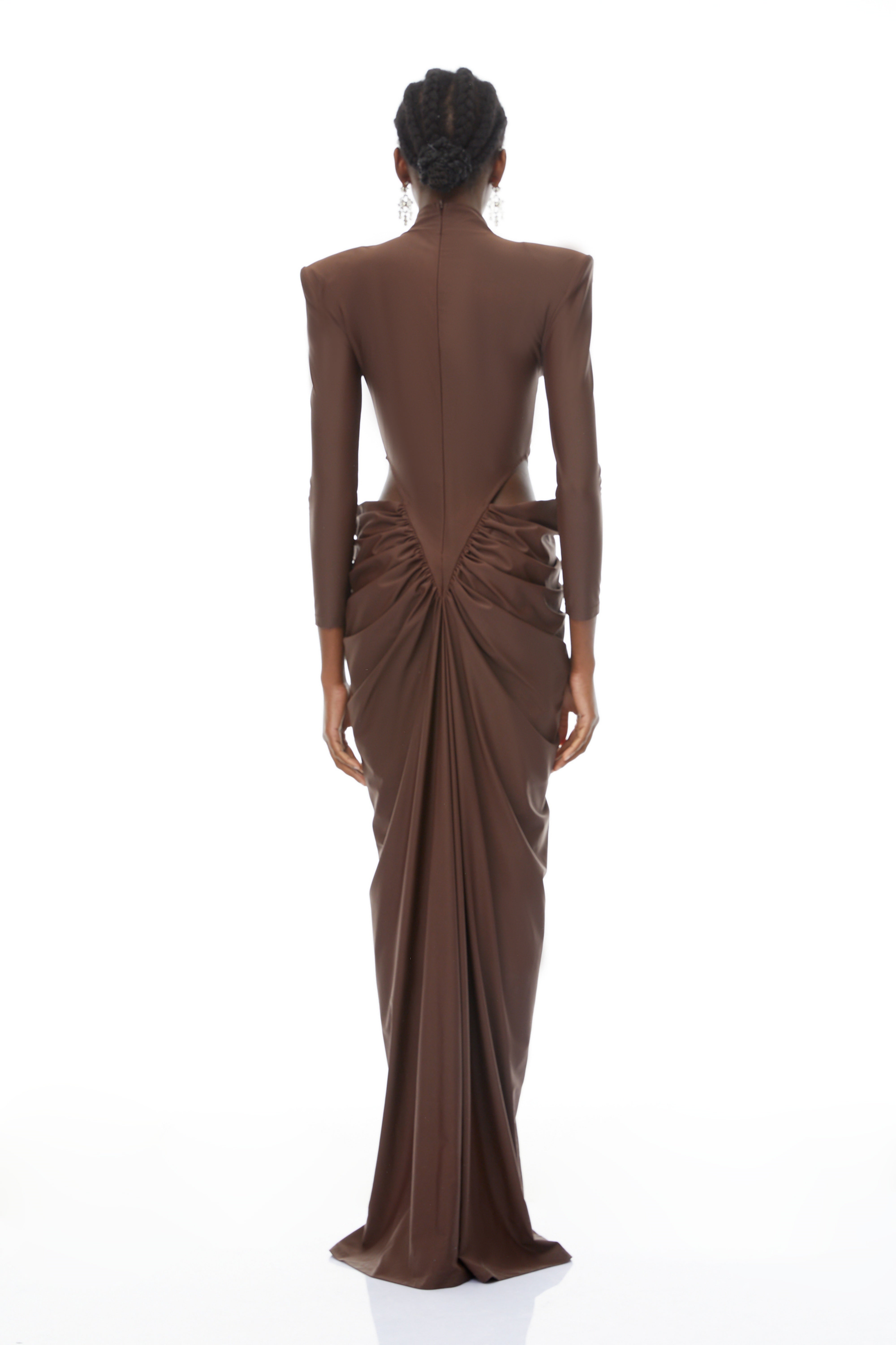 Arlene Brown Cut Out Ruched Maxi Dress (Final Sale-US Only)