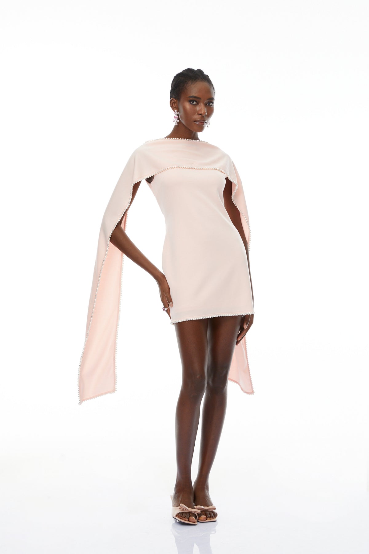 Piroska Pink Sleeveless Pearl Trim Mini Dress (Final Sale-US Only)