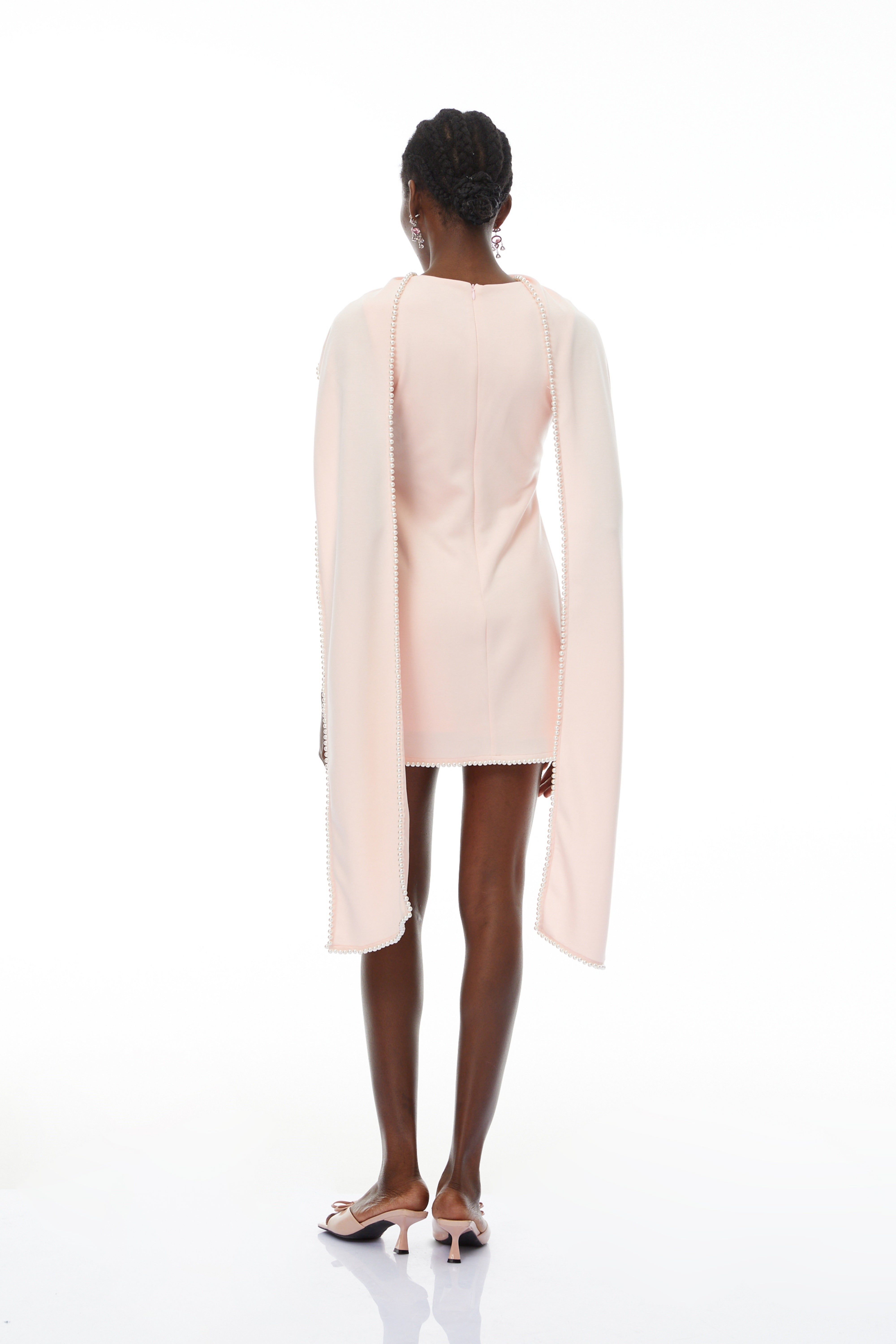 Piroska Pink Sleeveless Pearl Trim Mini Dress (Final Sale-US Only)