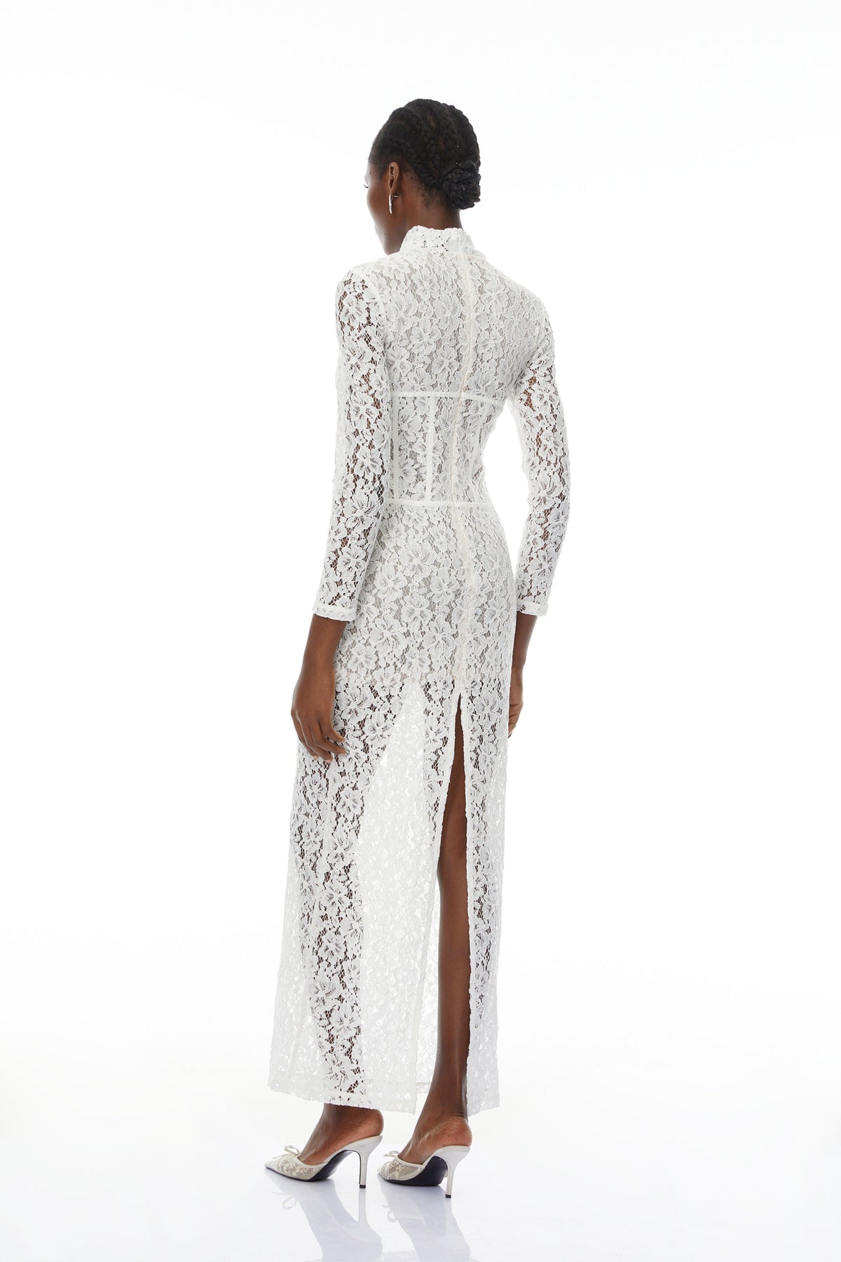 Darlene White Floral Lace Cut Out Maxi Dress (Final Sale-US Only)