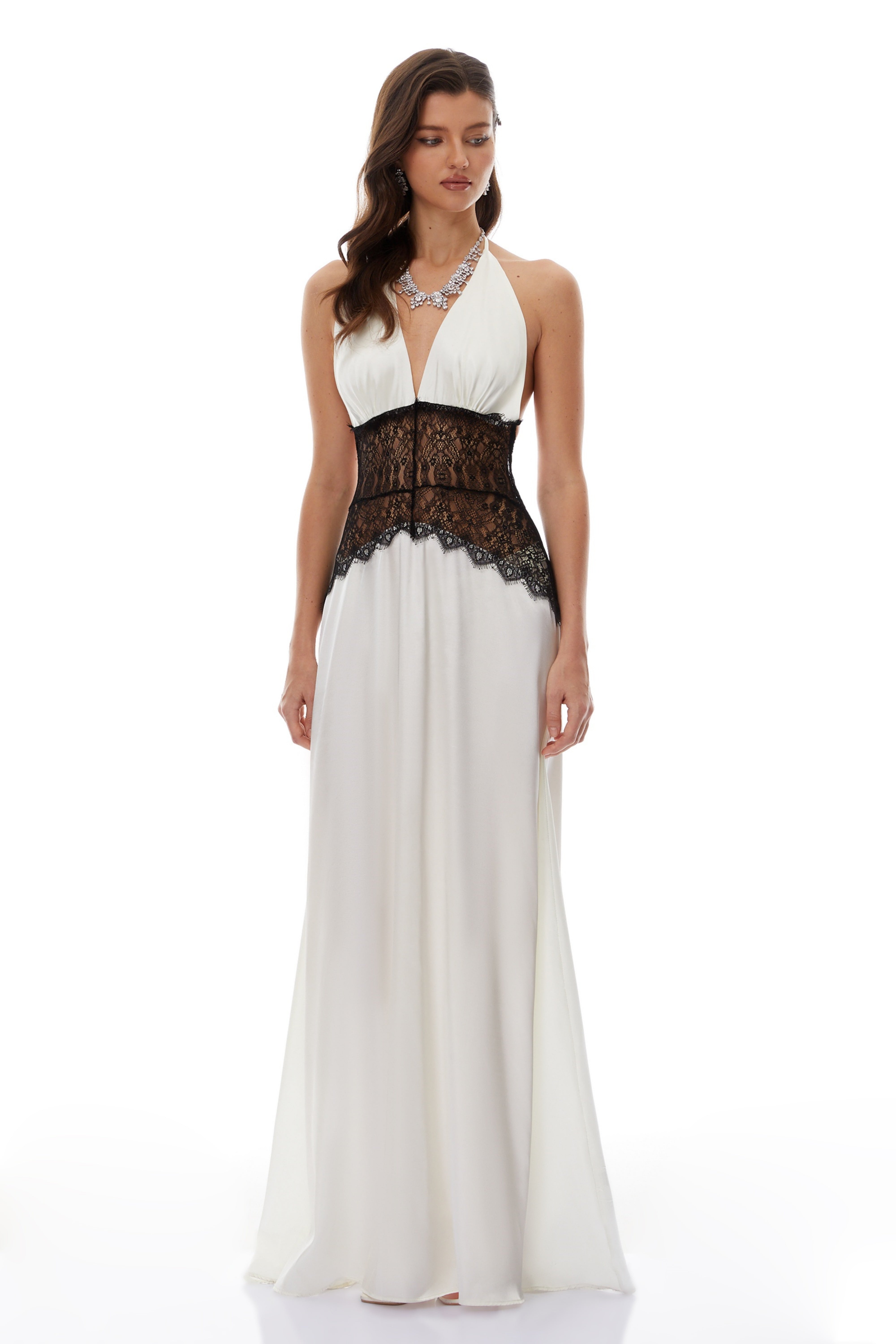 Charlotte White Lace Panel Maxi Dress (Final Sale-US Only)