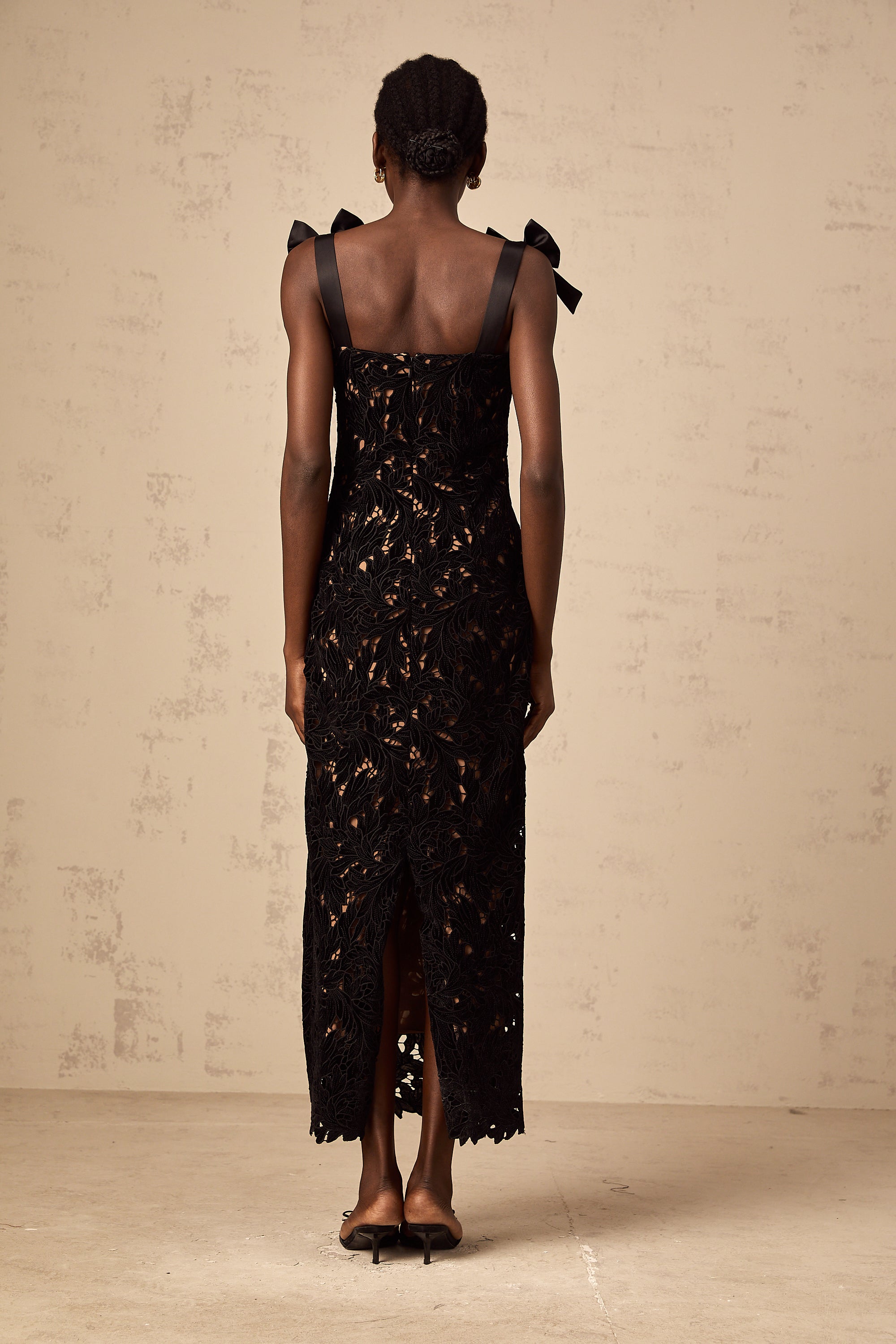 Eloise black floral embroidered maxi dress (Final Sale-US Only)