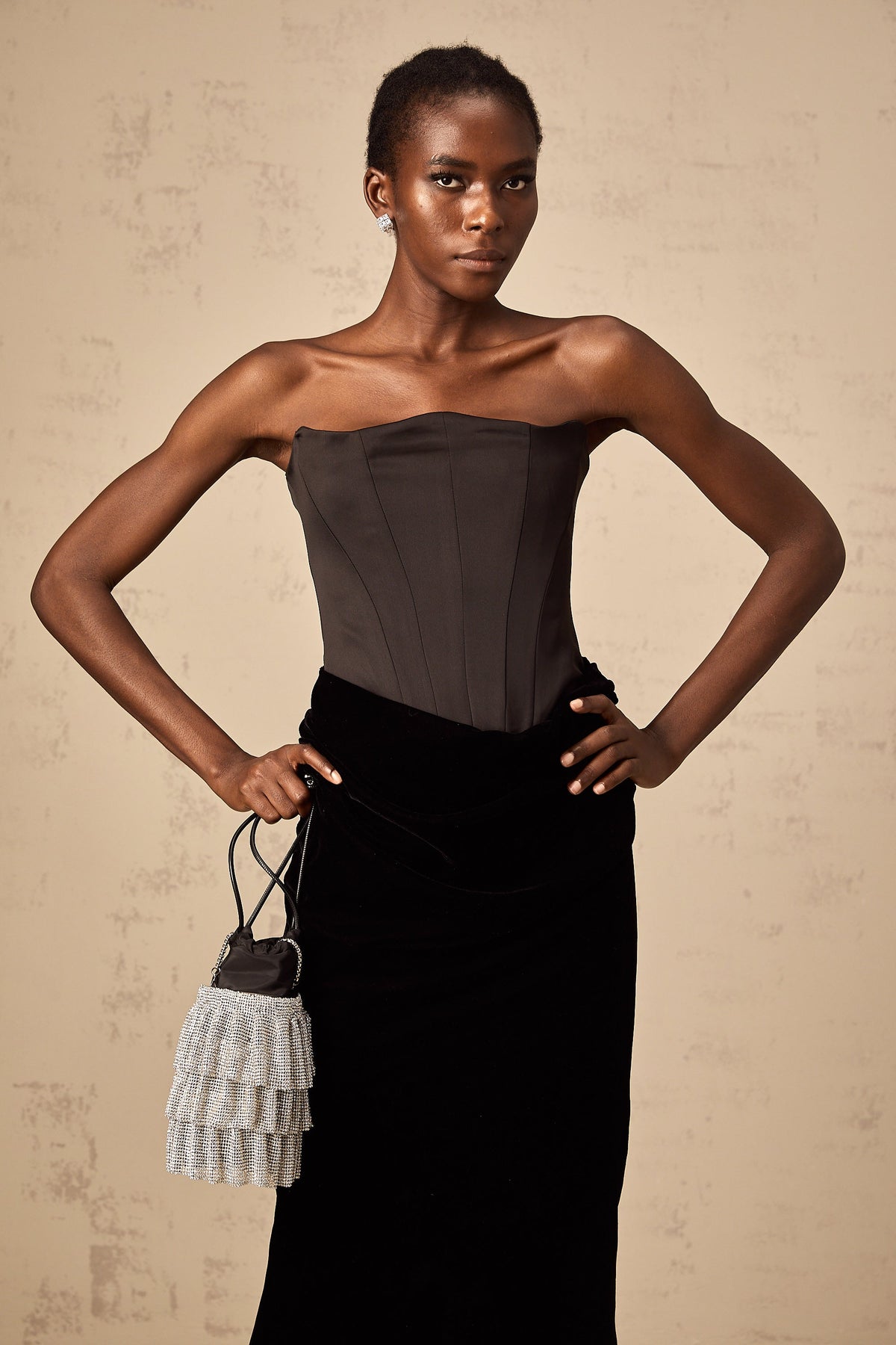 Aurore Black Off-Shoulder Maxi Dress