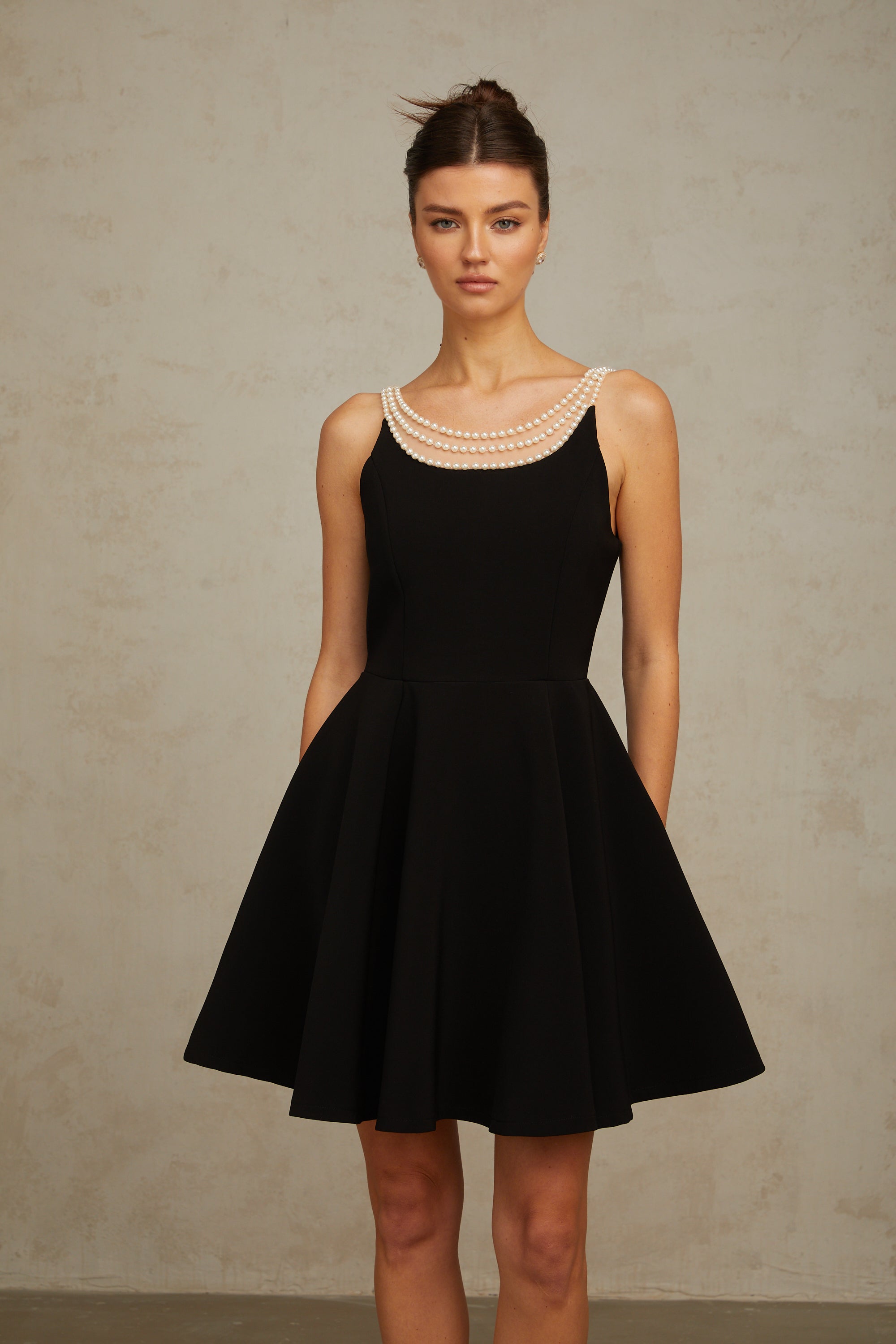 Danaé black faux-pearl-embellished mini dress (Final Sale-US Only)