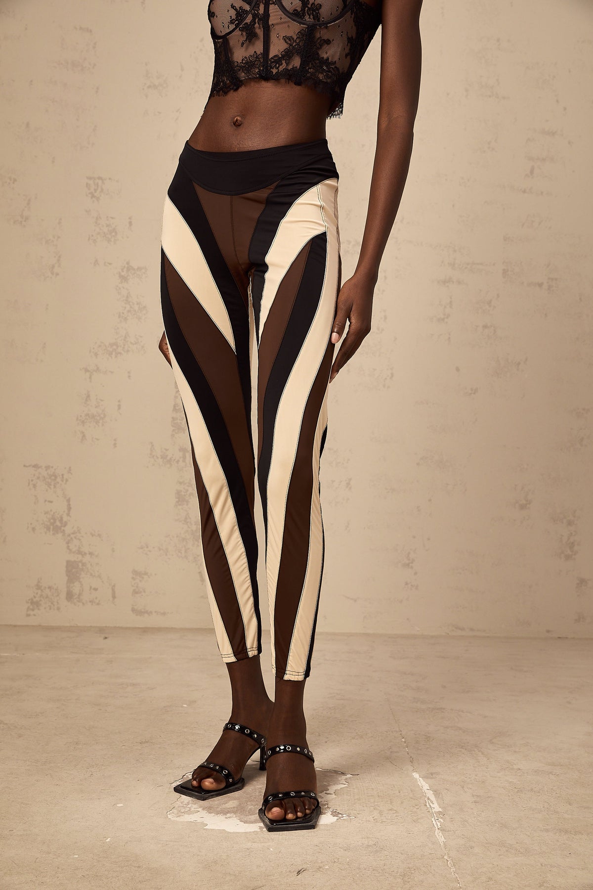 Diane spiral color-block panelled leggings
