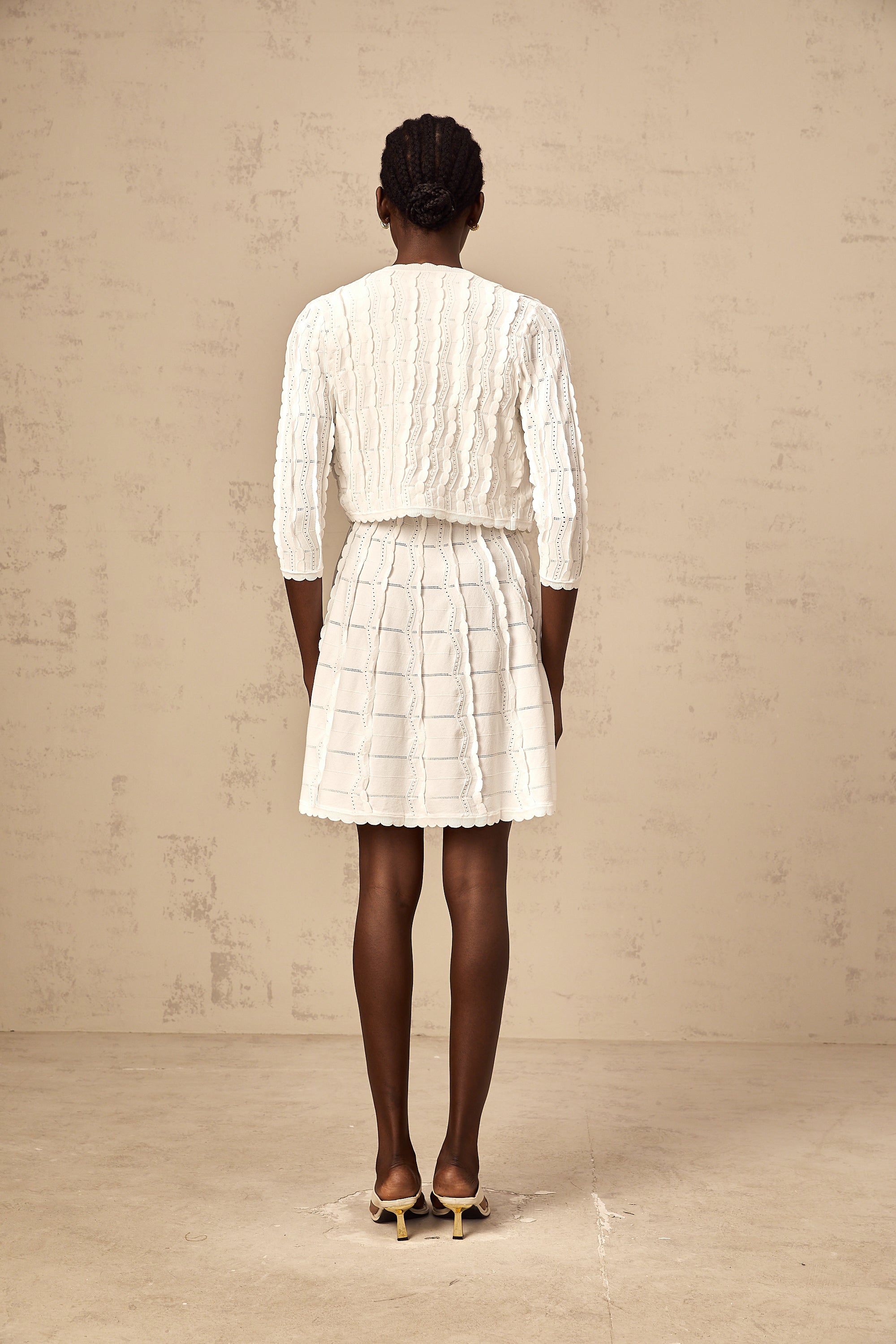 Esmée white ruffled knitted cardigan (Final Sale-US Only)