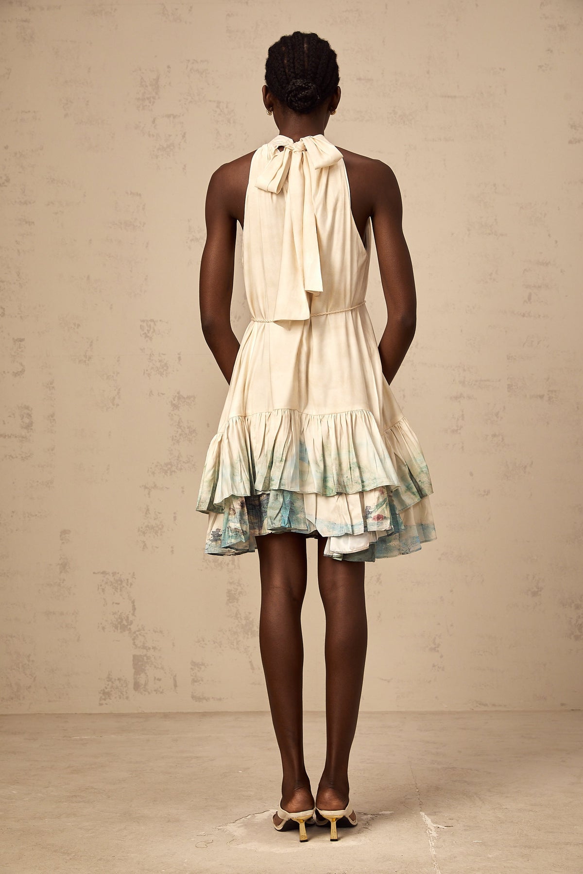 Delphine layered pattern-print mini dress