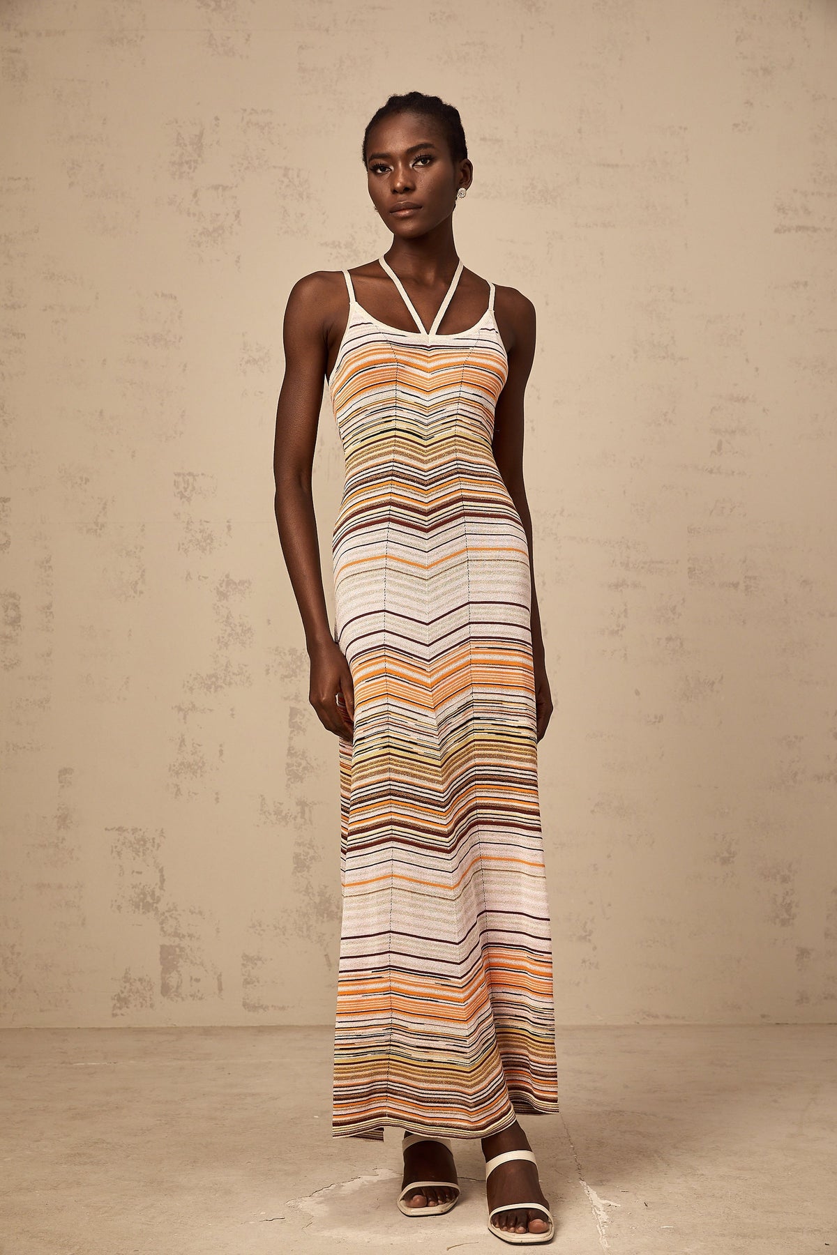 Chloé multicolor striped knit maxi dress