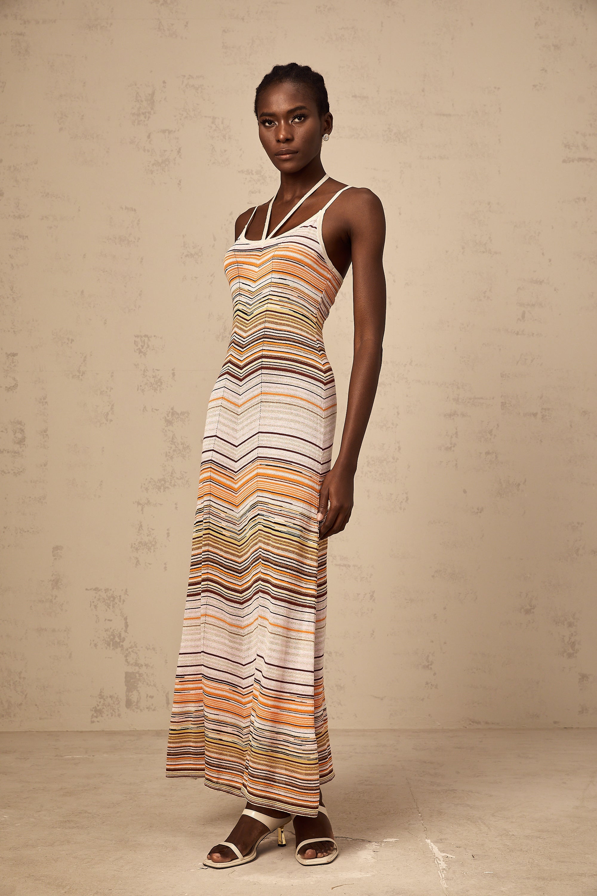 Chloé multicolor striped knit maxi dress
