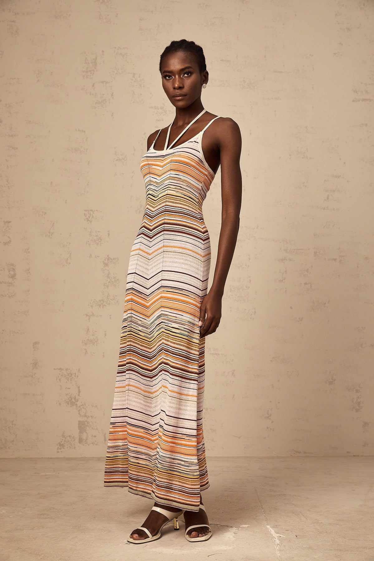 Chloé multicolor striped knit maxi dress