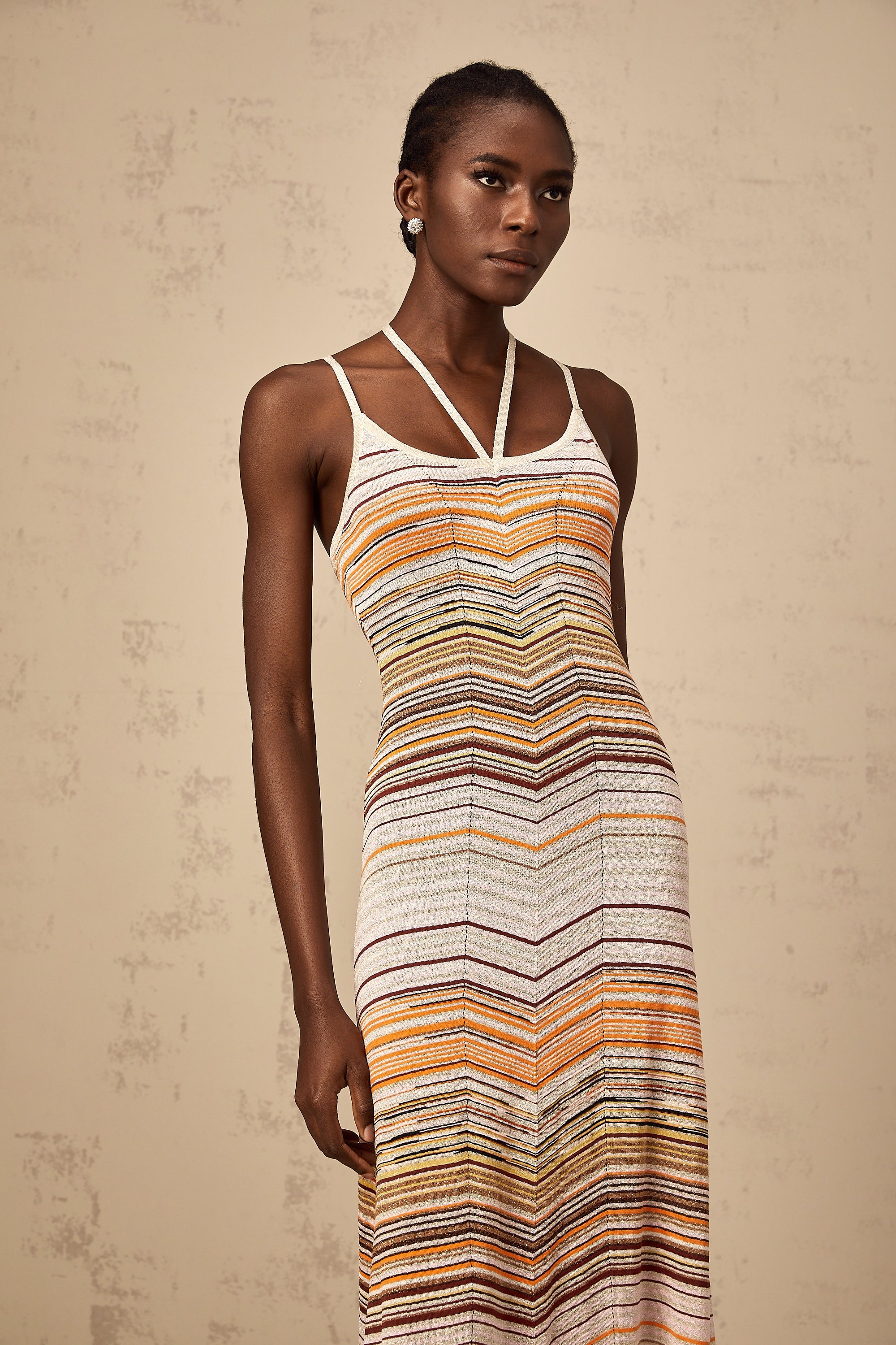 Chloé multicolor striped knit maxi dress