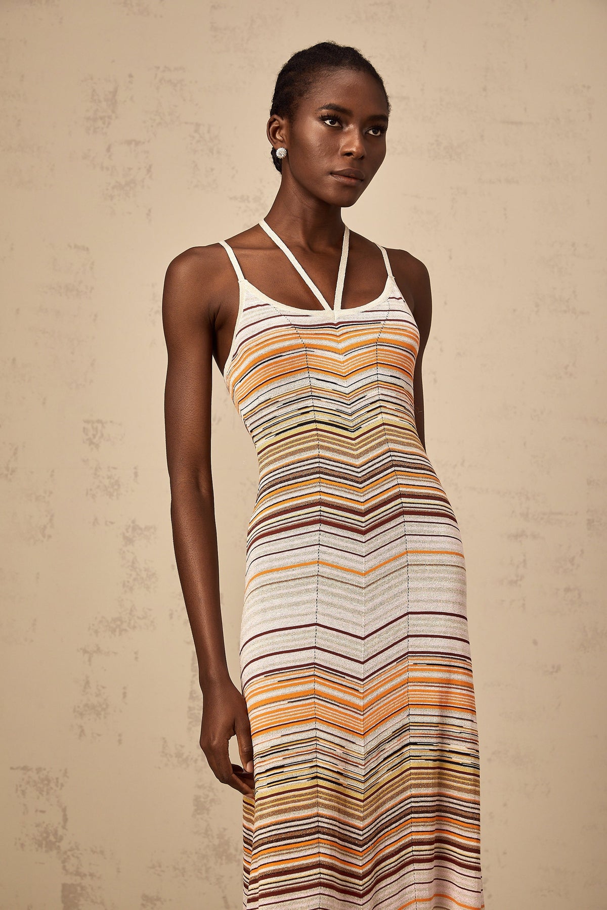 Chloé multicolor striped knit maxi dress
