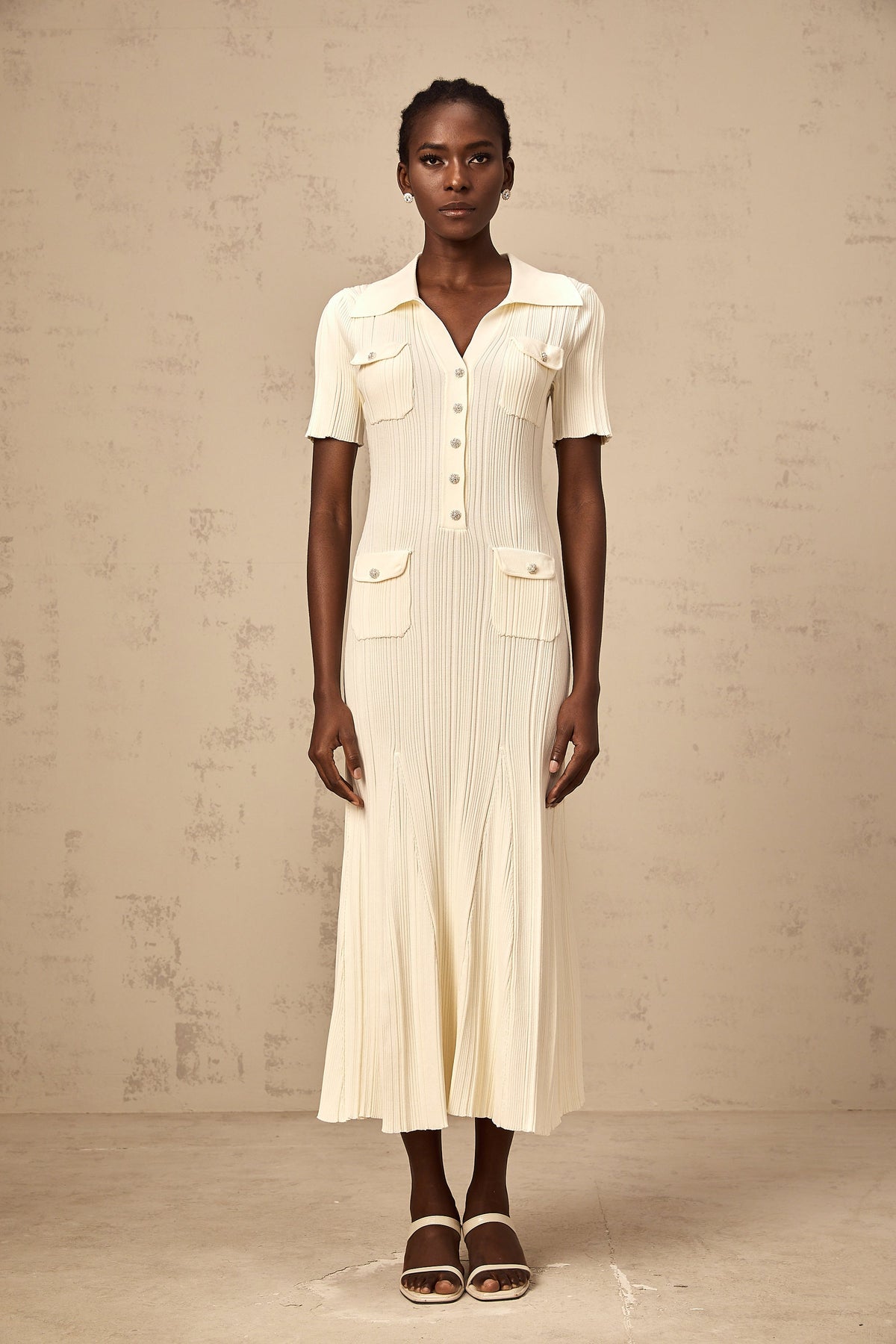 Nouria neutrals ribbed-knit midi dress (Final Sale-US Only)