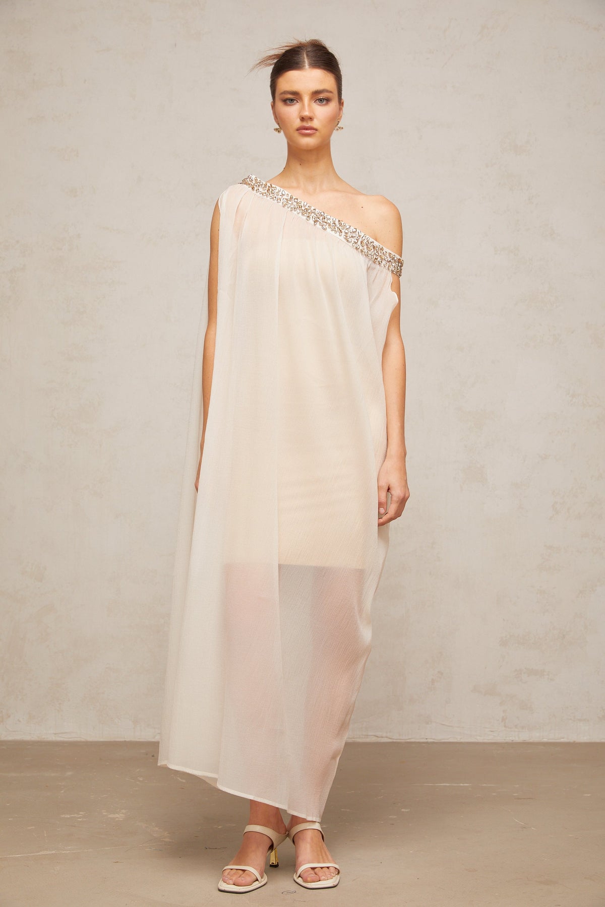 Austen crystal-embellished semi-sheer midi dress (Final Sale)