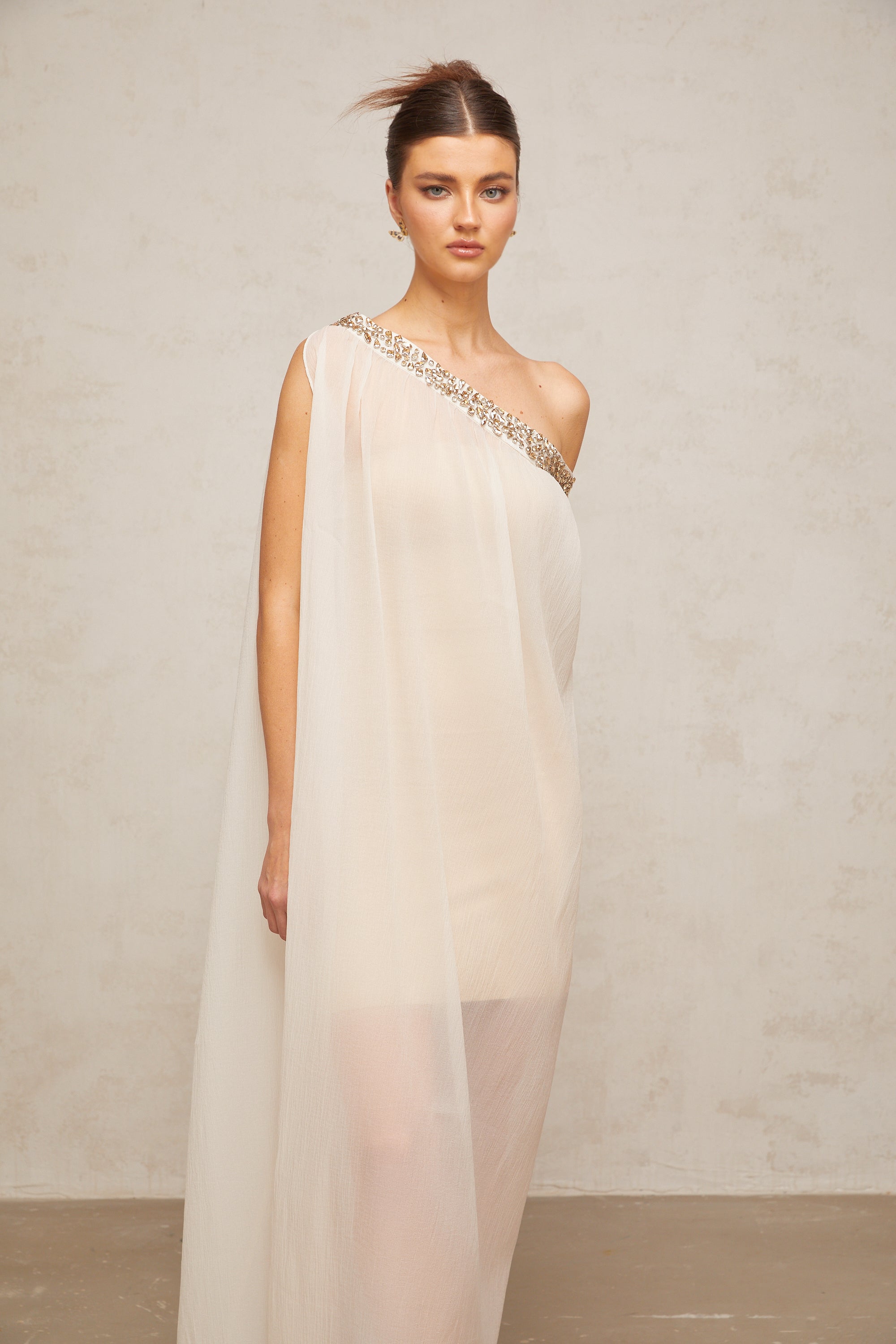Austen crystal-embellished semi-sheer midi dress