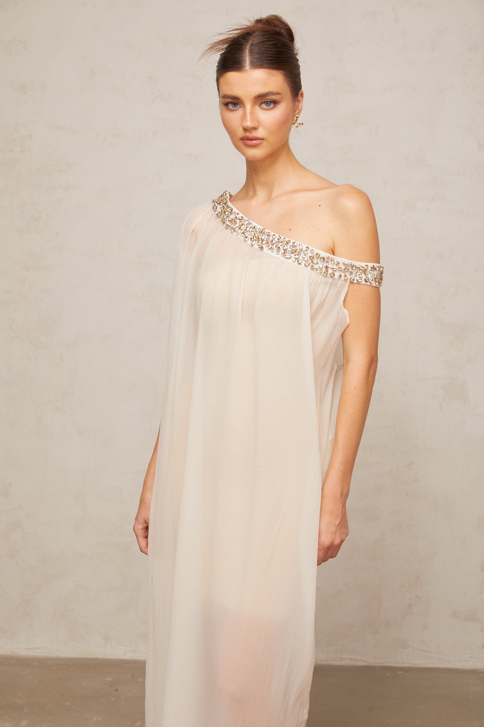 Austen crystal-embellished semi-sheer midi dress