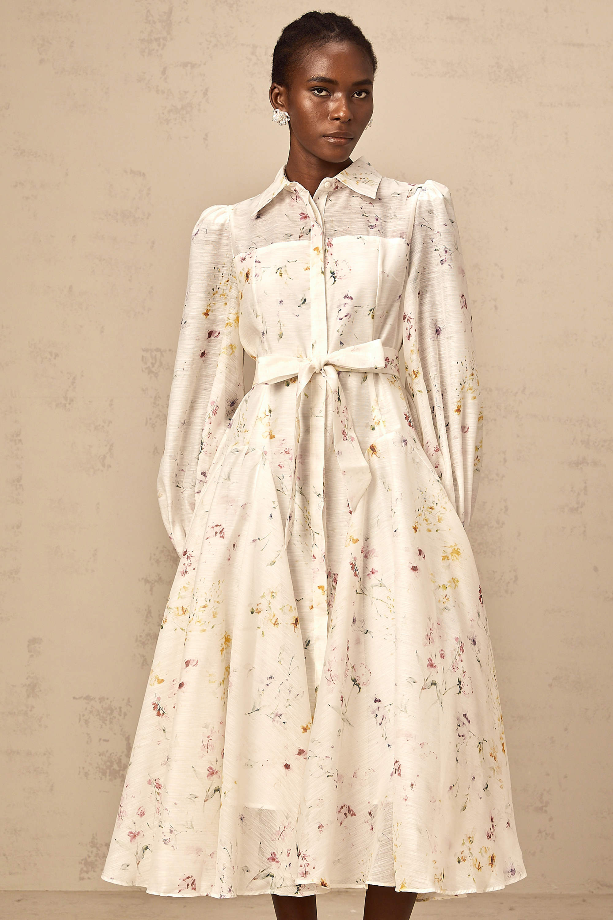 Zoé white floral-print tied midi dress (Final Sale-US Only)
