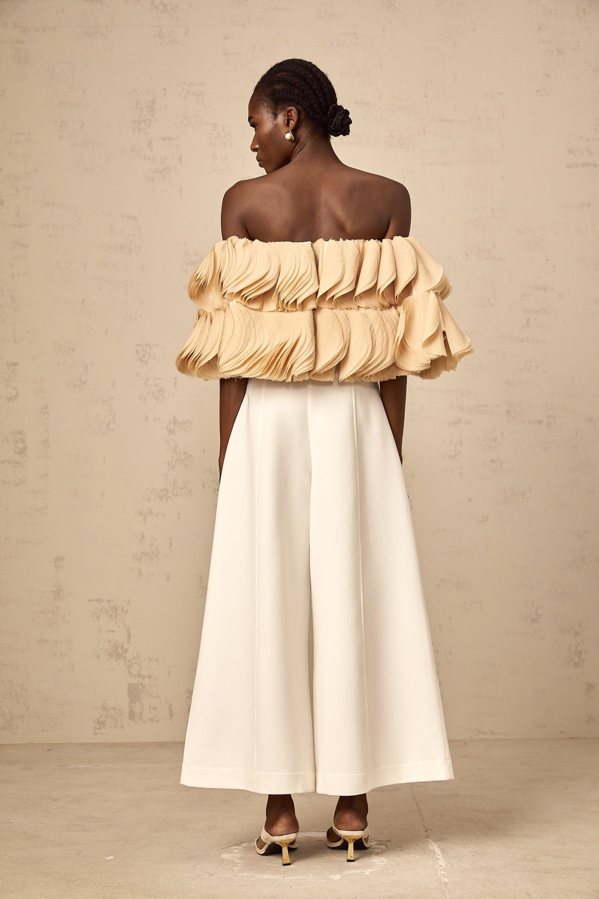 Maeva white wide-leg trousers