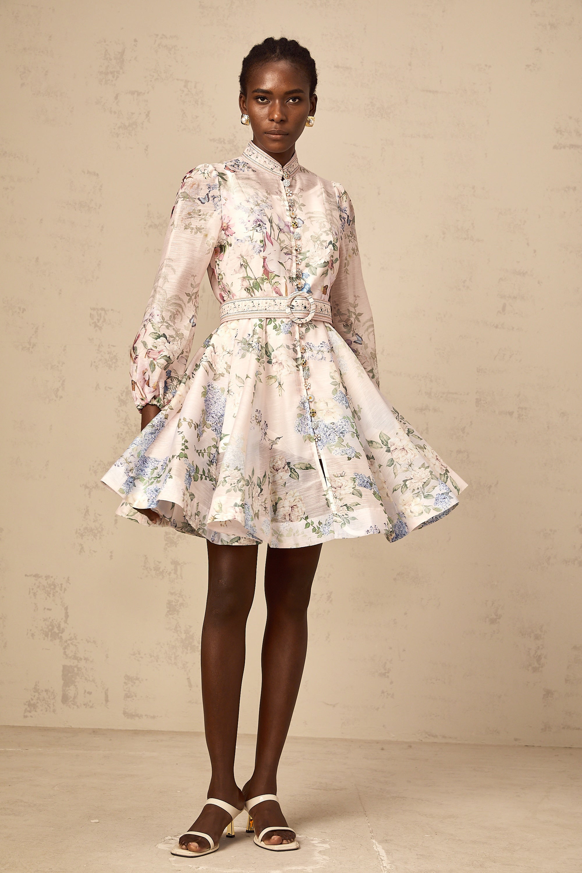 Fabienne light-pink floral-print mini dress (Final Sale-US Only)