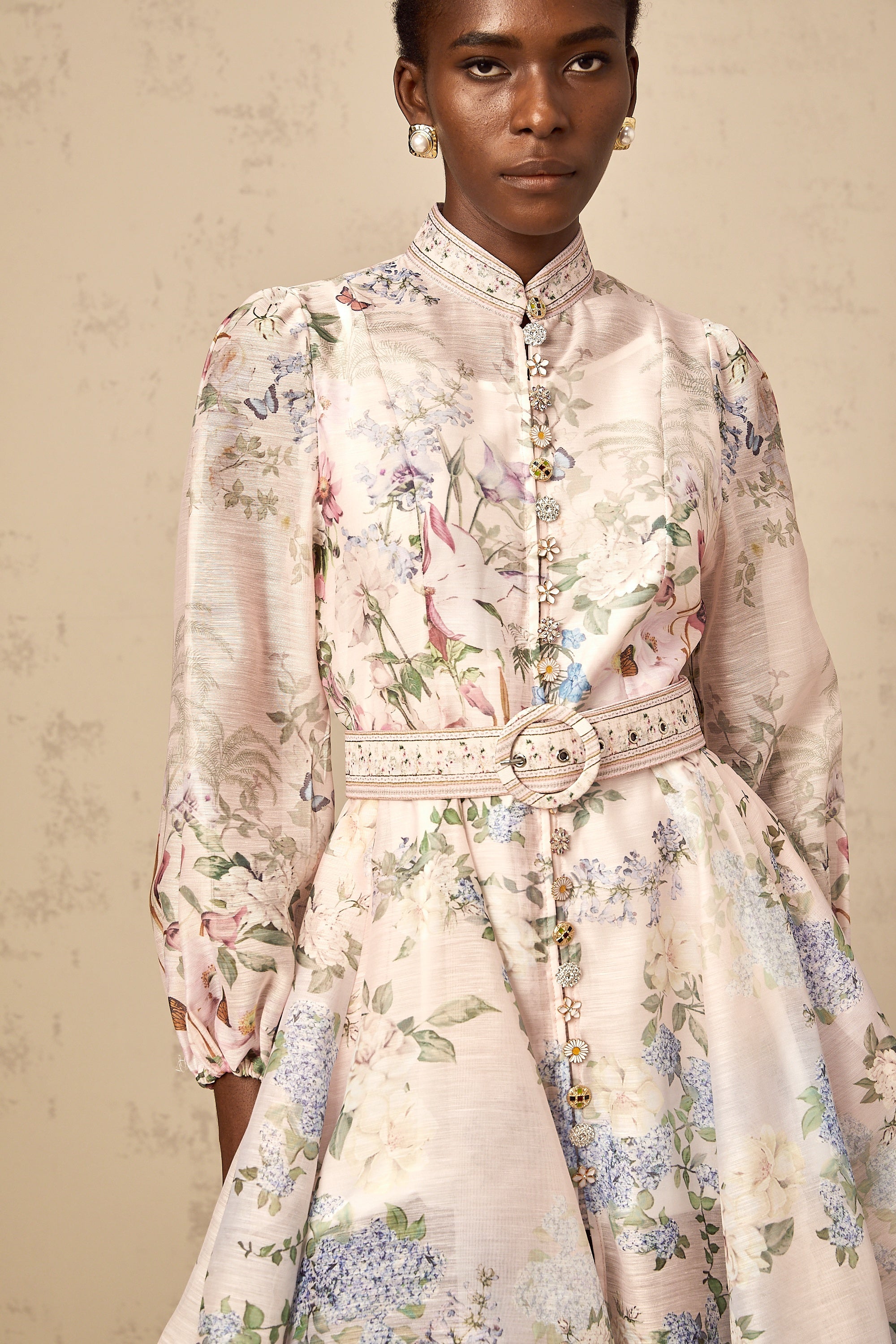 Fabienne light-pink floral-print mini dress (Final Sale-US Only)