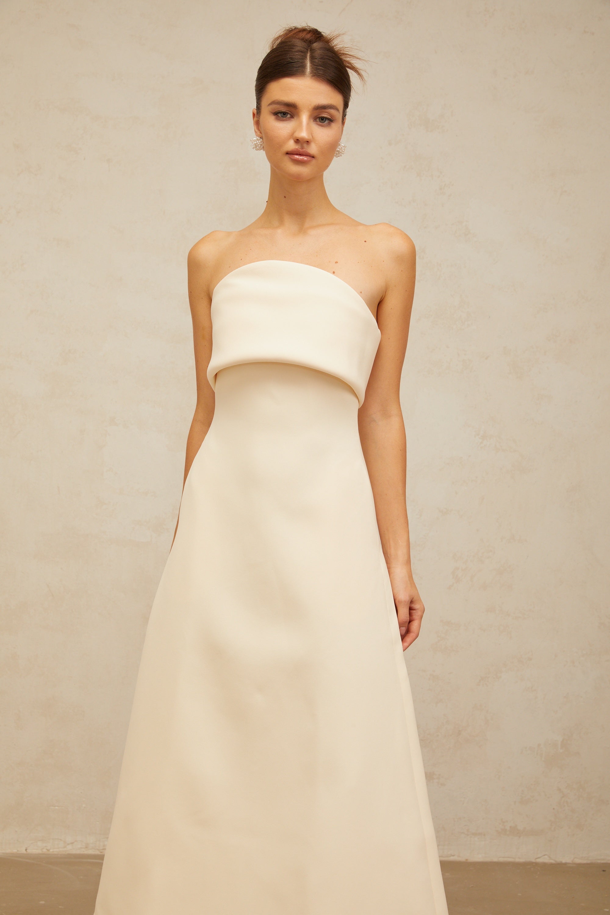 Raphaëlle white folded corset midi dress (Final Sale-US Only)
