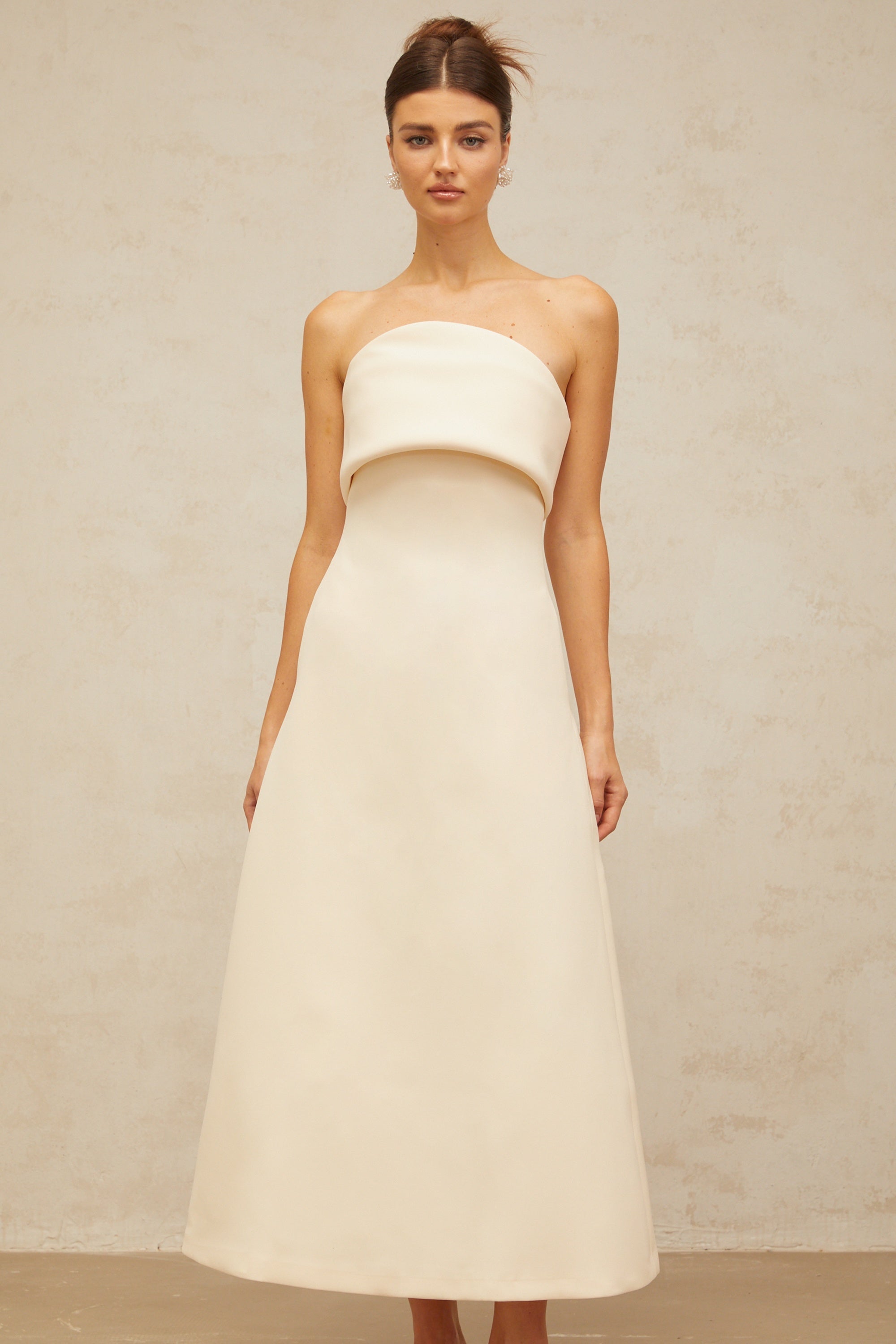 Raphaëlle white folded corset midi dress (Final Sale-US Only)